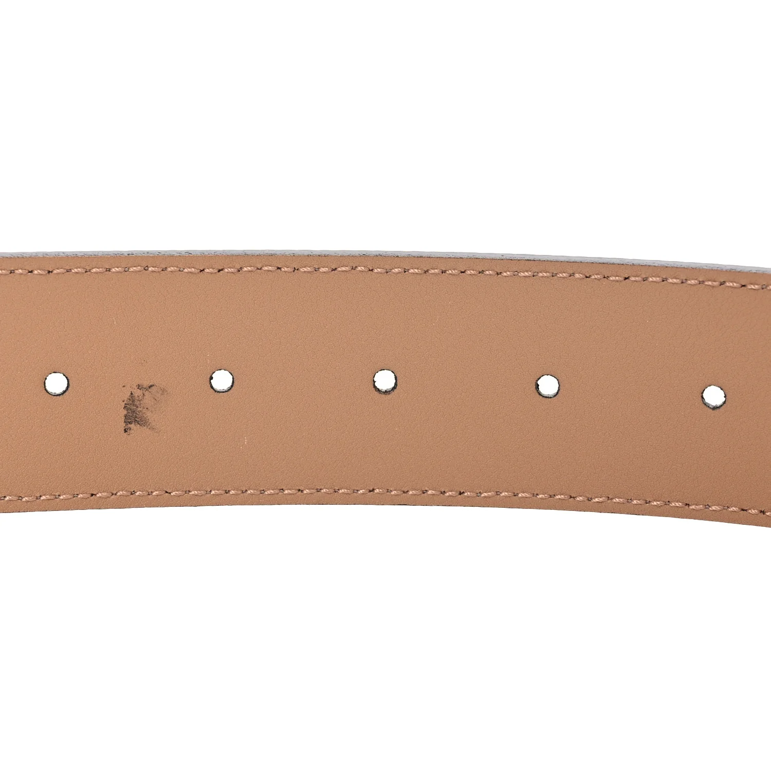 GG Supreme Monogram Plutone Calfskin Enamel Double G Belt 80 32 Beige Ebony Camelia - Image 4