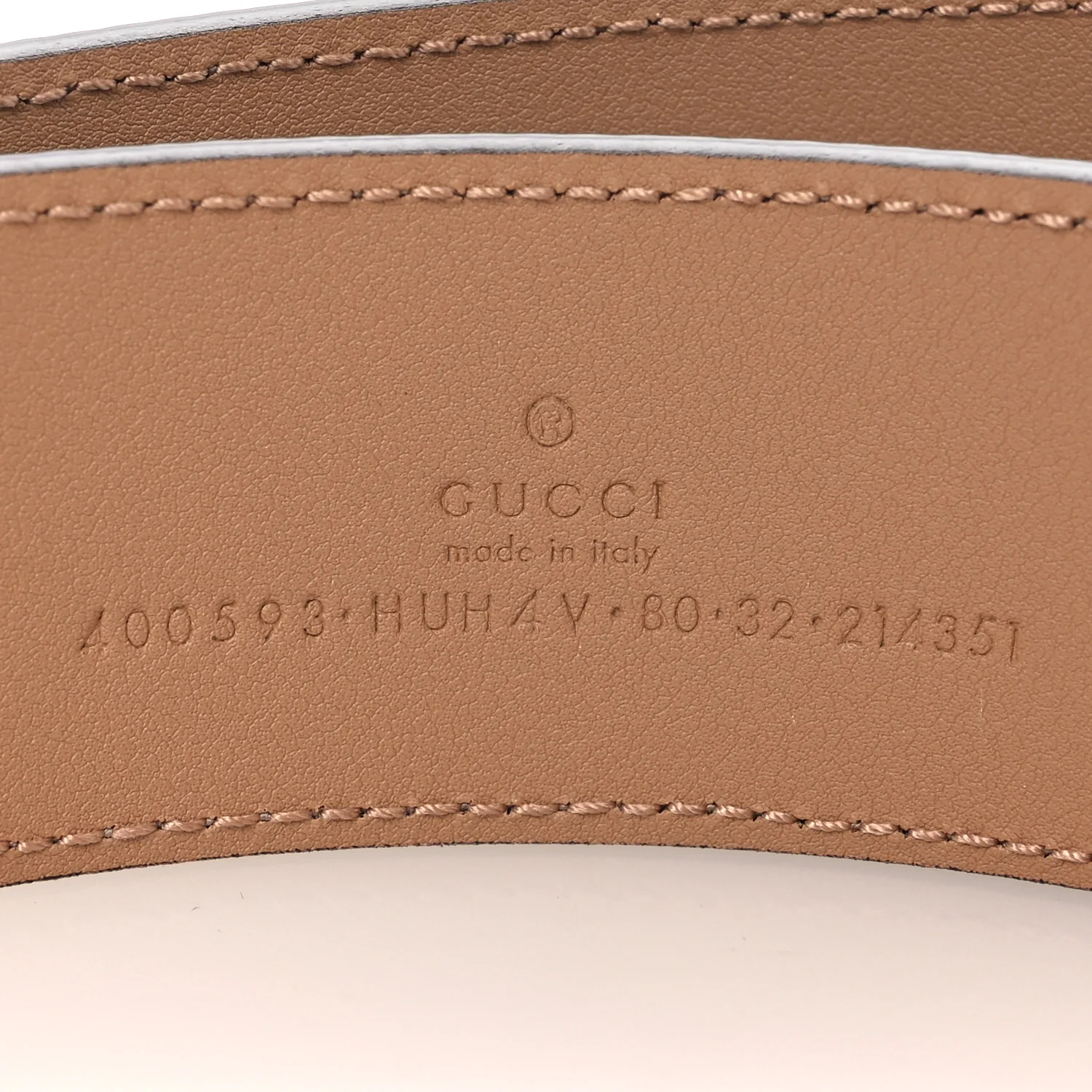 GG Supreme Monogram Plutone Calfskin Enamel Double G Belt 80 32 Beige Ebony Camelia - Image 5