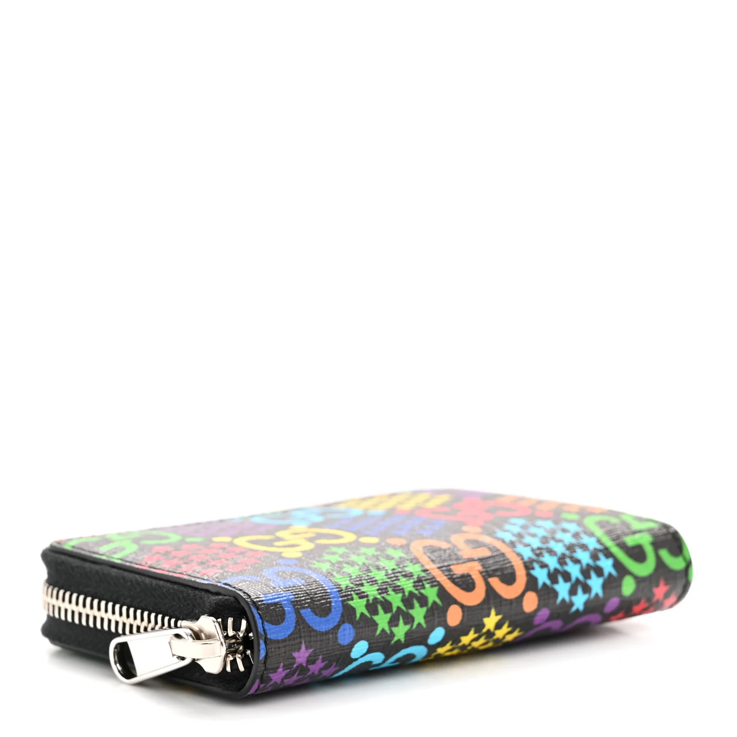 GG Supreme Monogram Psychedelic Zip Around Card Case Wallet Black - Image 4