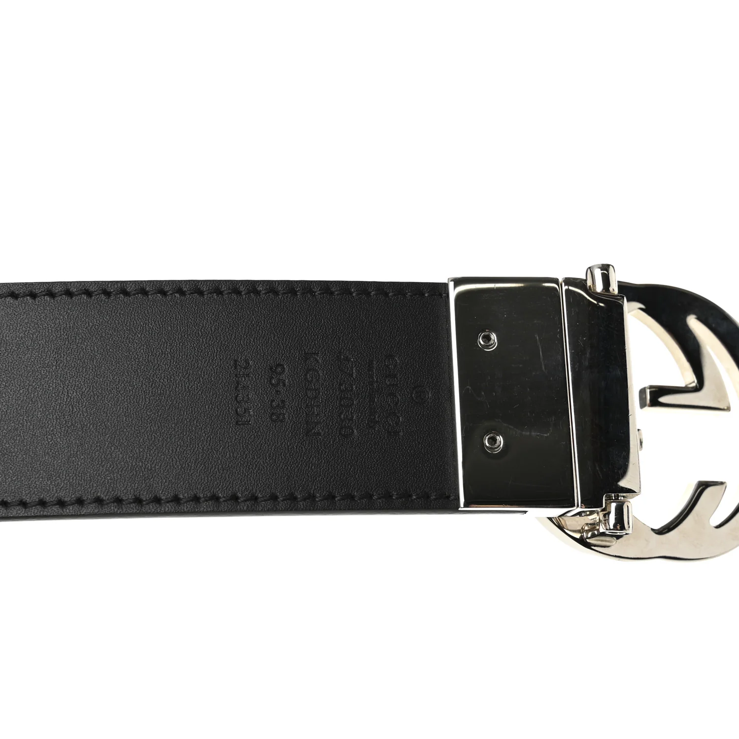 GG Supreme Monogram Selleria Calfskin Interlocking G Reversible 37mm Belt 95 38 Beige Ebony Black - Image 3