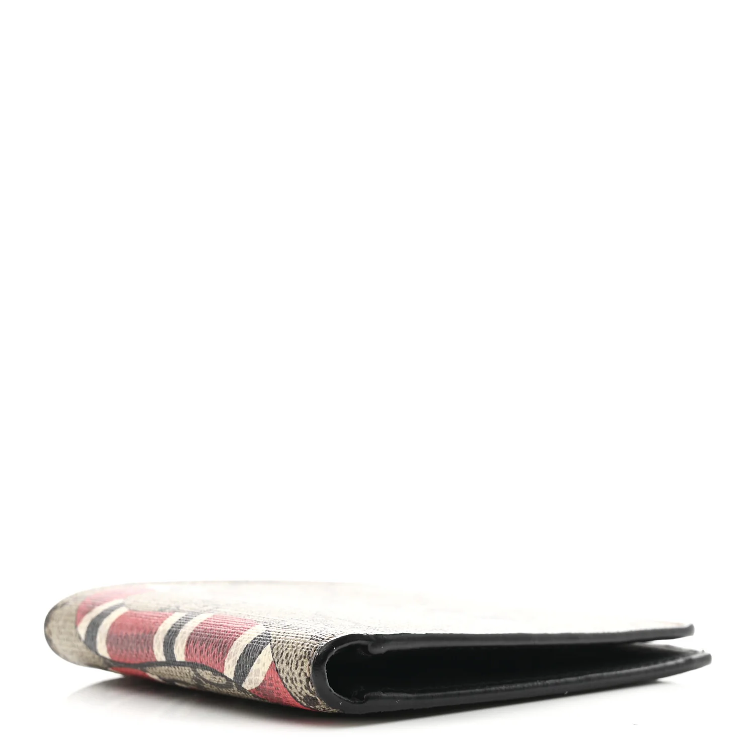 GG Supreme Monogram Selleria Calfskin Kingsnake Nice Bi-Fold Wallet Beige Ebony Multicolor Black - Image 4