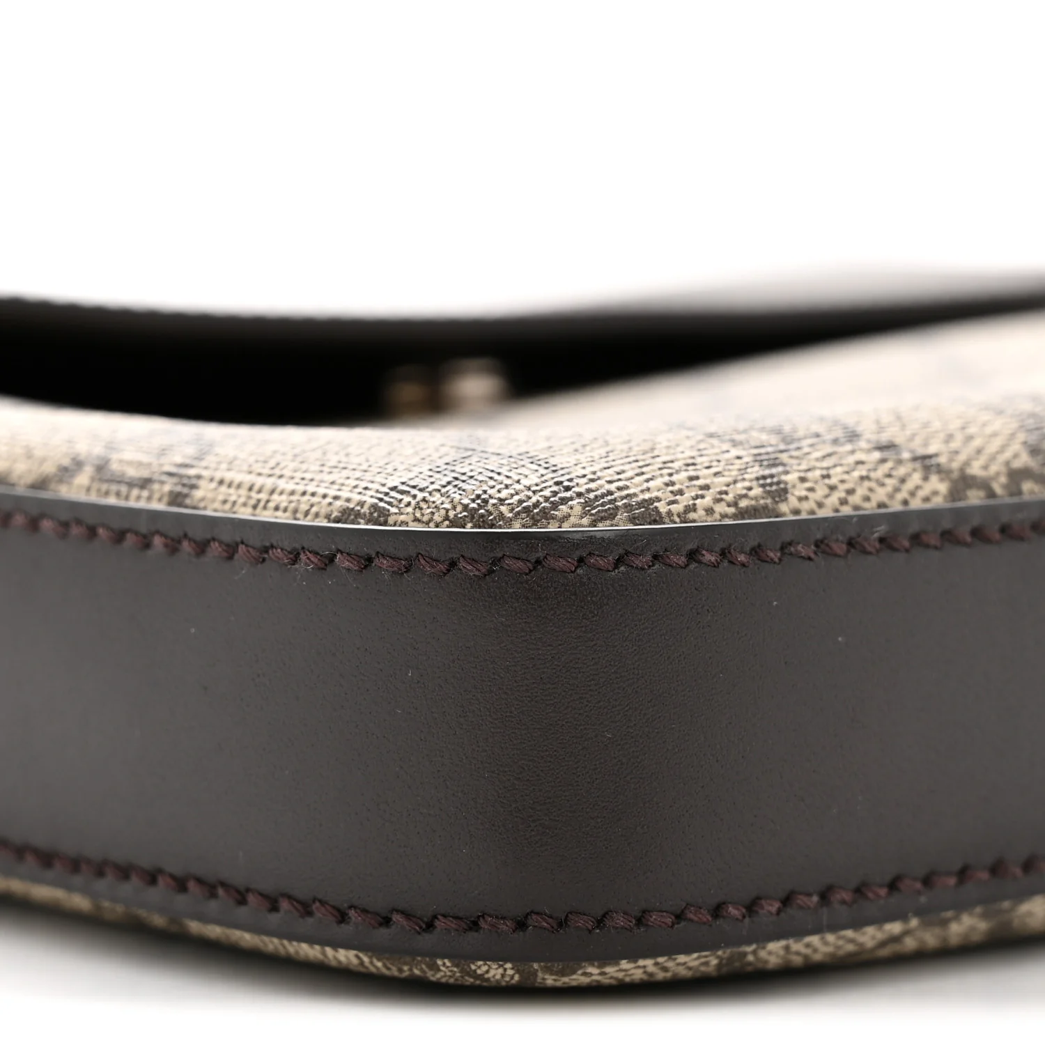 GG Supreme Monogram Selleria Calfskin Small Satchel Messenger Bag Beige Ebony Cocoa Dark Chocolate - Image 8