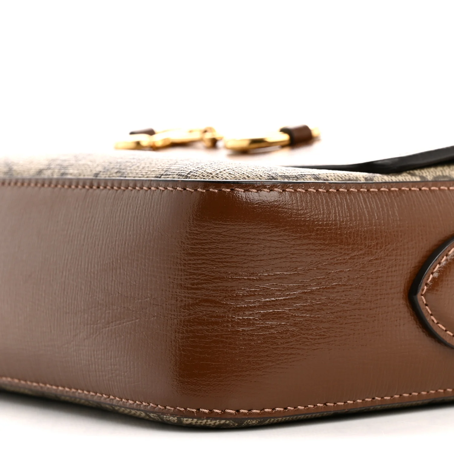 GG Supreme Monogram Small Horsebit 1955 Shoulder Bag Beige Brown Sugar - Image 10
