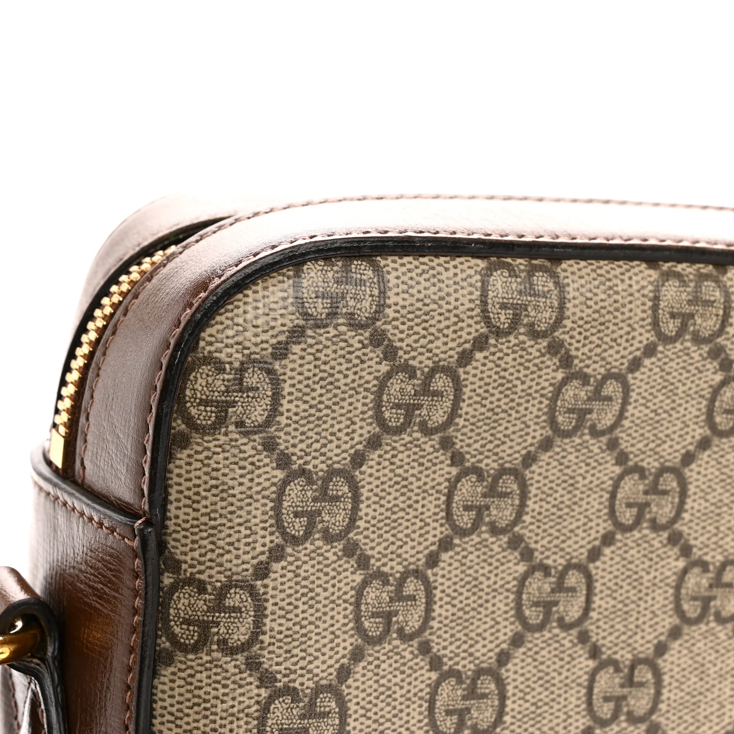 GG Supreme Monogram Small Horsebit 1955 Shoulder Bag Beige Brown Sugar - Image 14