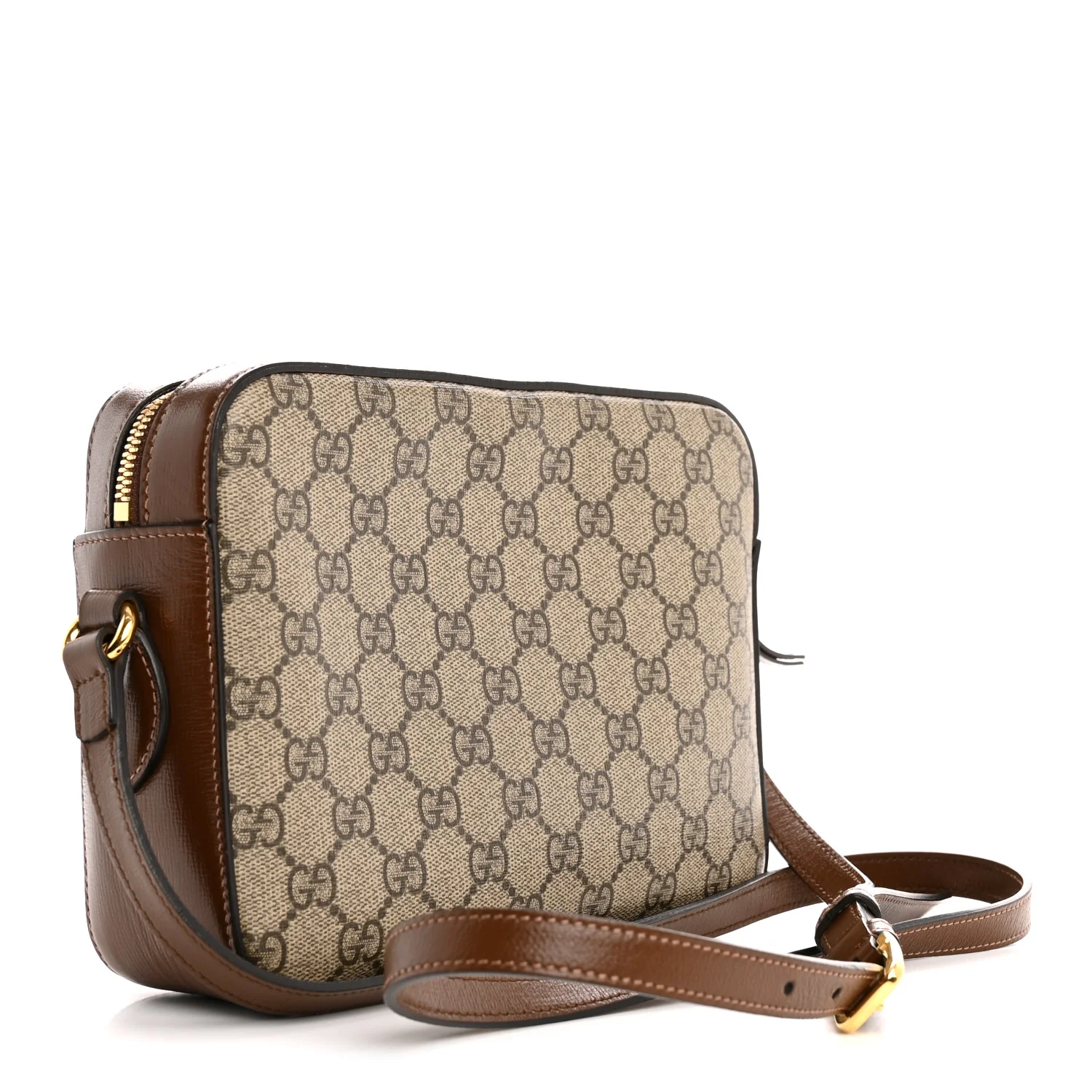 GG Supreme Monogram Small Horsebit 1955 Shoulder Bag Beige Brown Sugar - Image 3