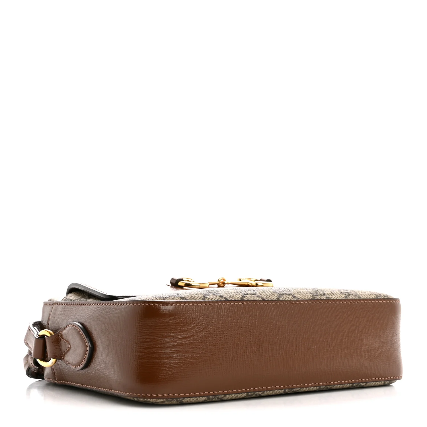 GG Supreme Monogram Small Horsebit 1955 Shoulder Bag Beige Brown Sugar - Image 4