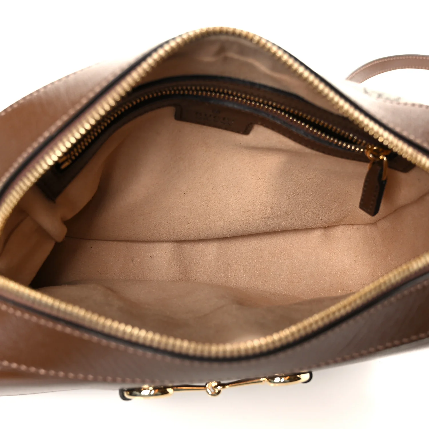GG Supreme Monogram Small Horsebit 1955 Shoulder Bag Beige Brown Sugar - Image 5