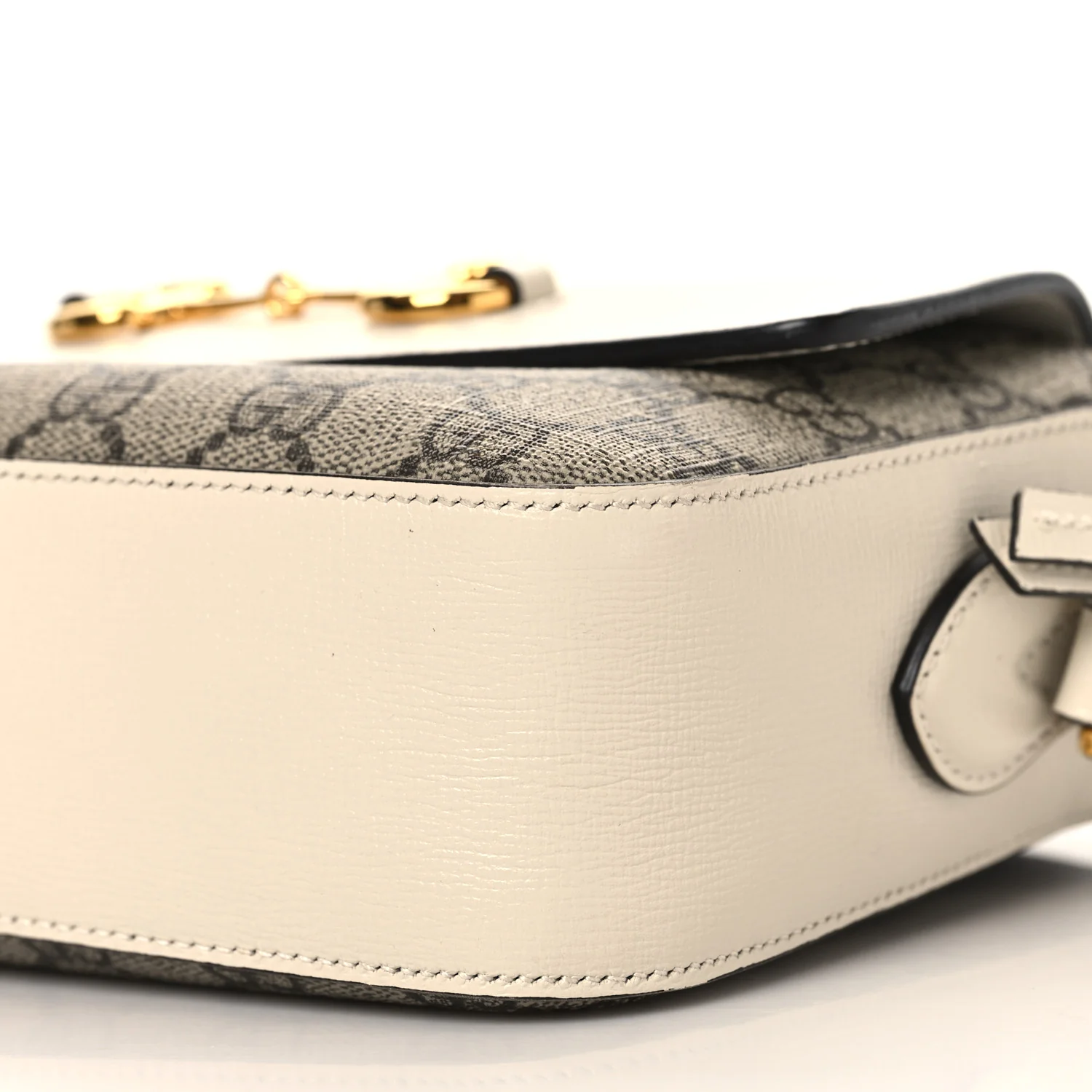 GG Supreme Monogram Small Horsebit 1955 Shoulder Bag Beige Mystic White - Image 10
