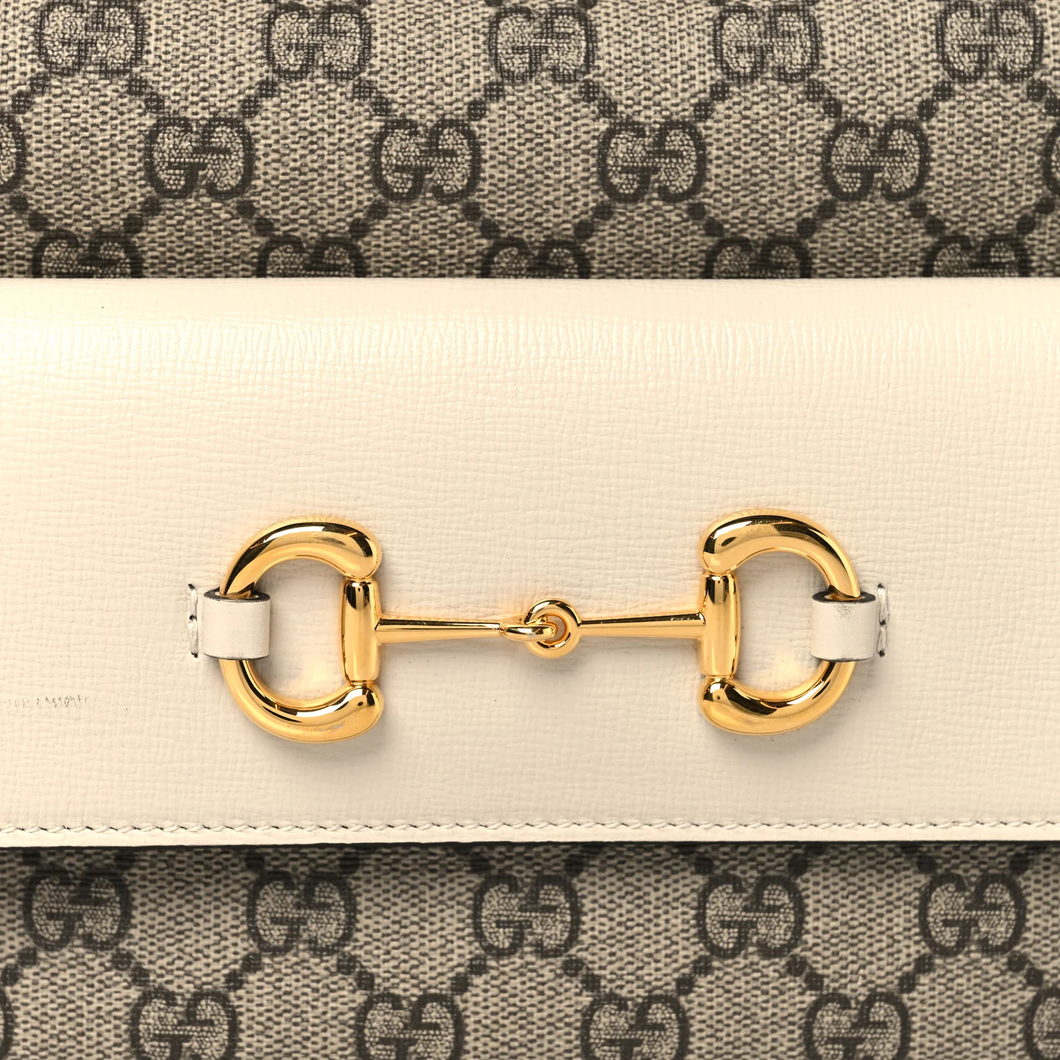 GG Supreme Monogram Small Horsebit 1955 Shoulder Bag Beige Mystic White - Image 8