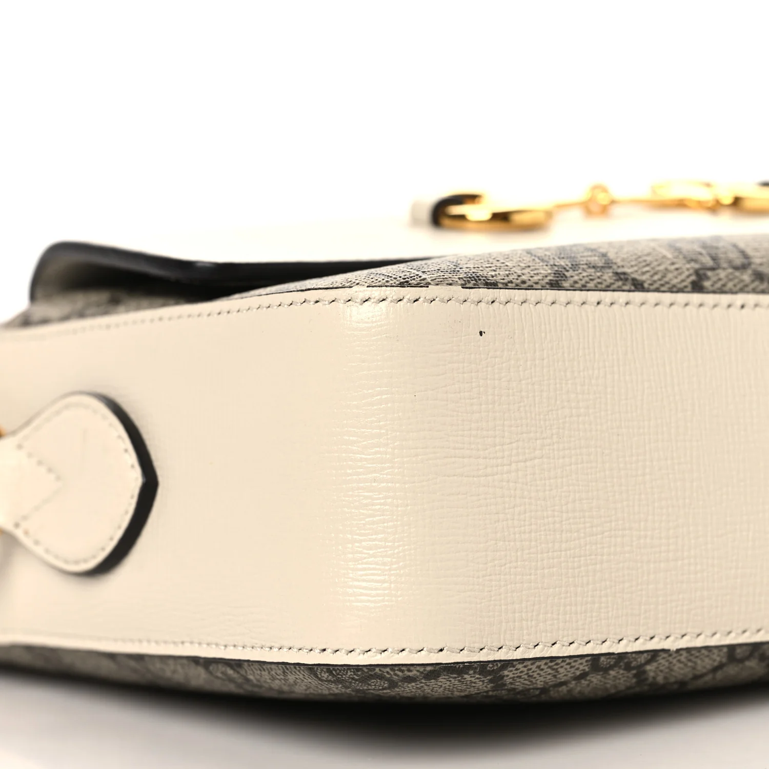 GG Supreme Monogram Small Horsebit 1955 Shoulder Bag Beige Mystic White - Image 9