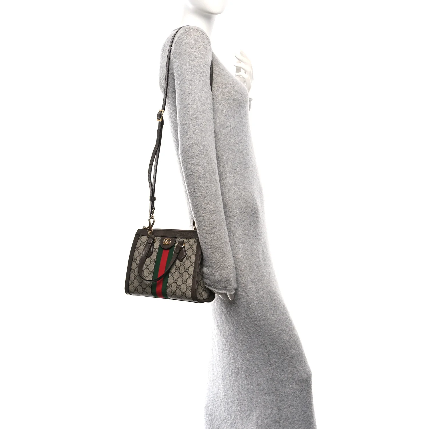 GG Supreme Monogram Small Ophidia Tote Bag Brown - Image 2