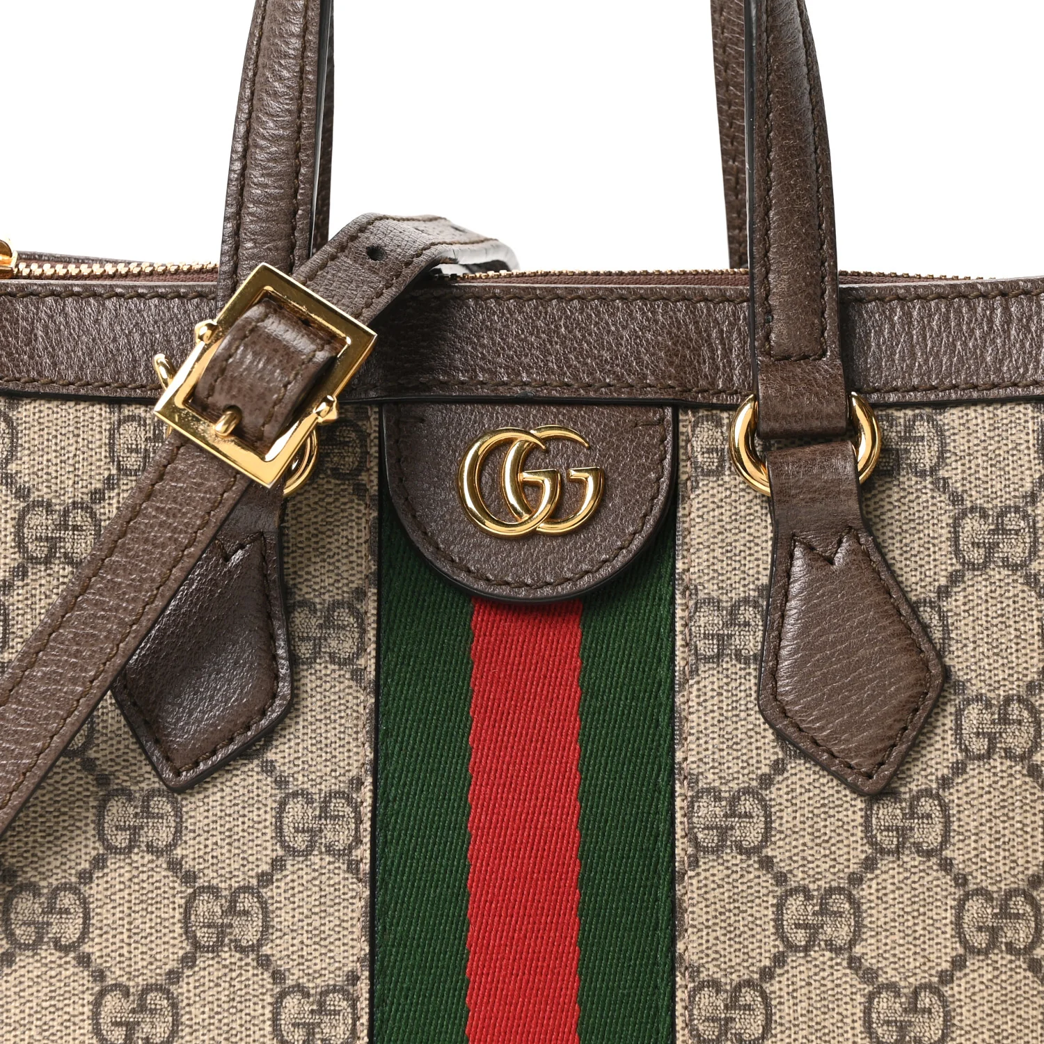 GG Supreme Monogram Small Ophidia Tote Bag Brown - Image 8
