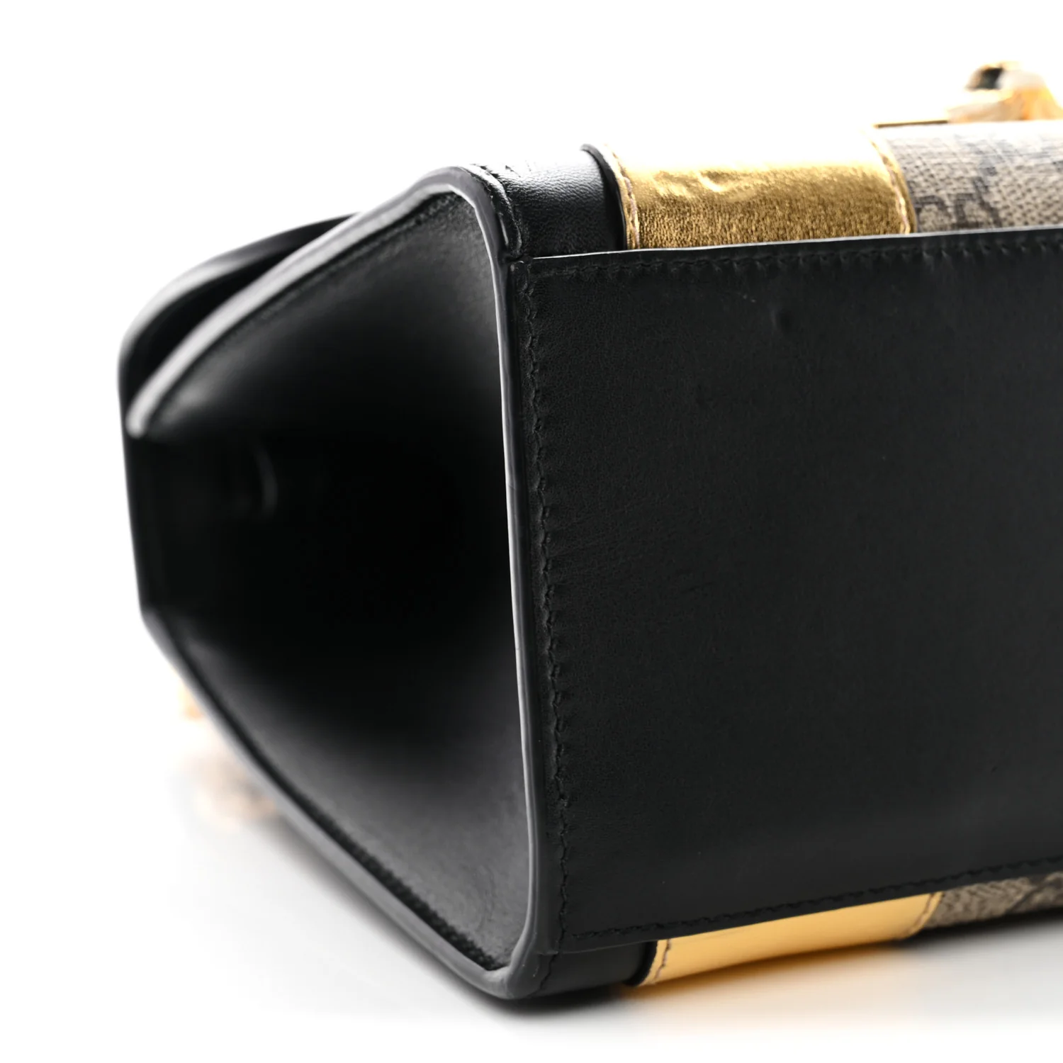 GG Supreme Monogram Small Osiride Top Handle Bag Black Gold - Image 13