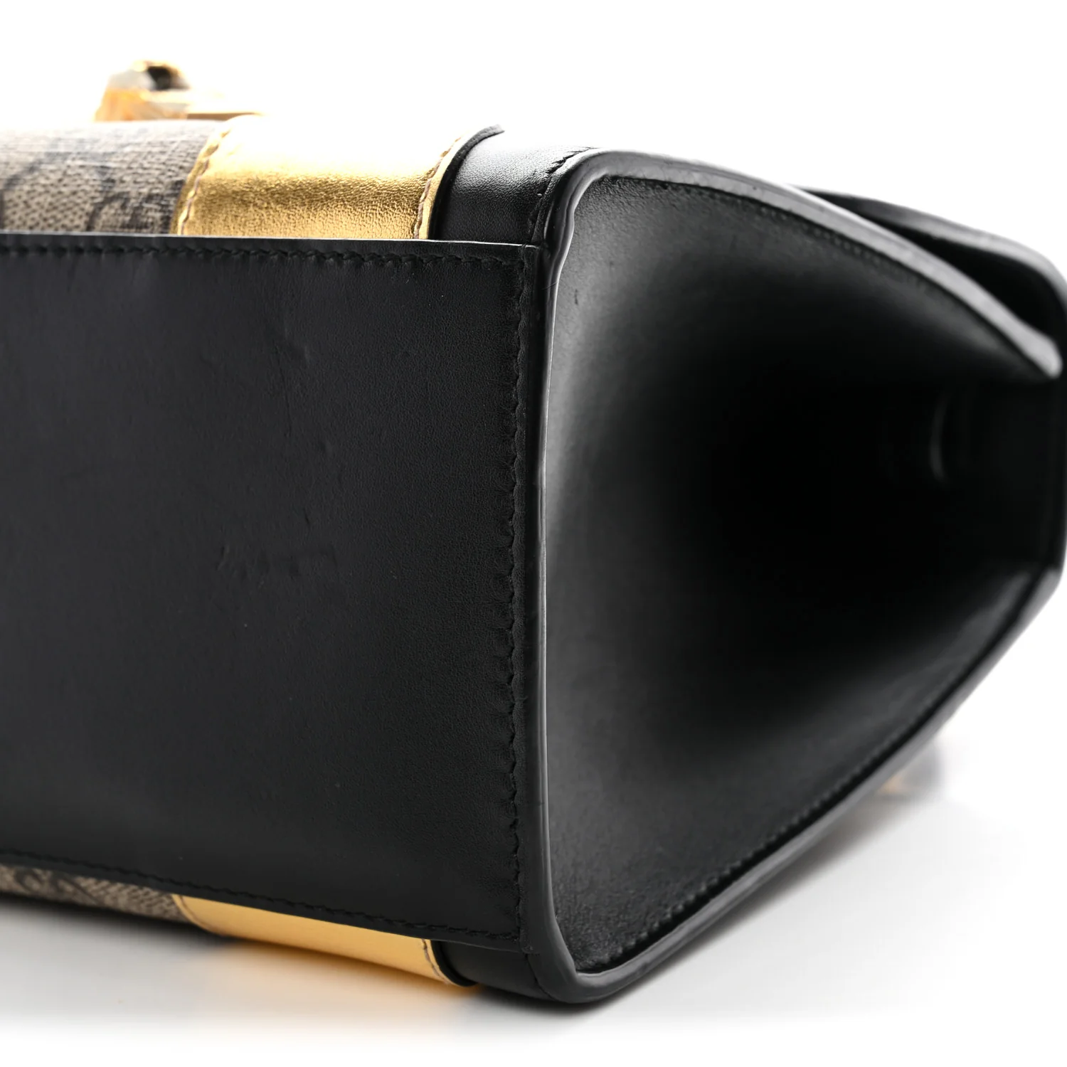 GG Supreme Monogram Small Osiride Top Handle Bag Black Gold - Image 14