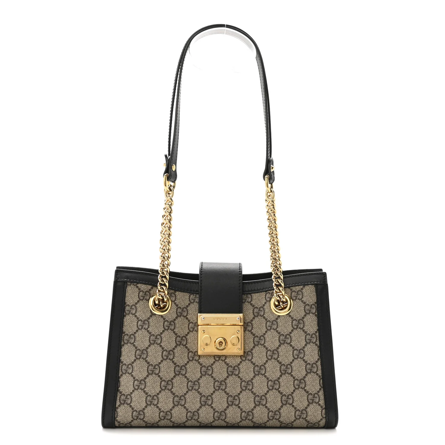 GG Supreme Monogram Small Padlock Tote Black