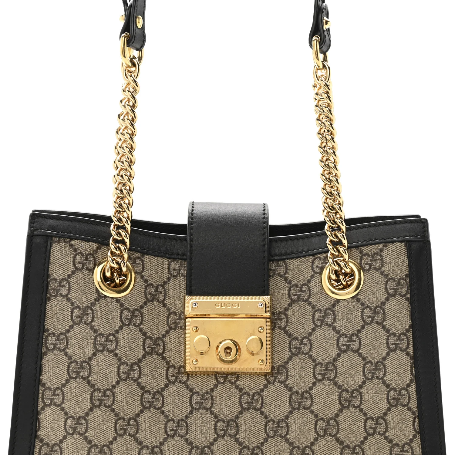 GG Supreme Monogram Small Padlock Tote Black - Image 8