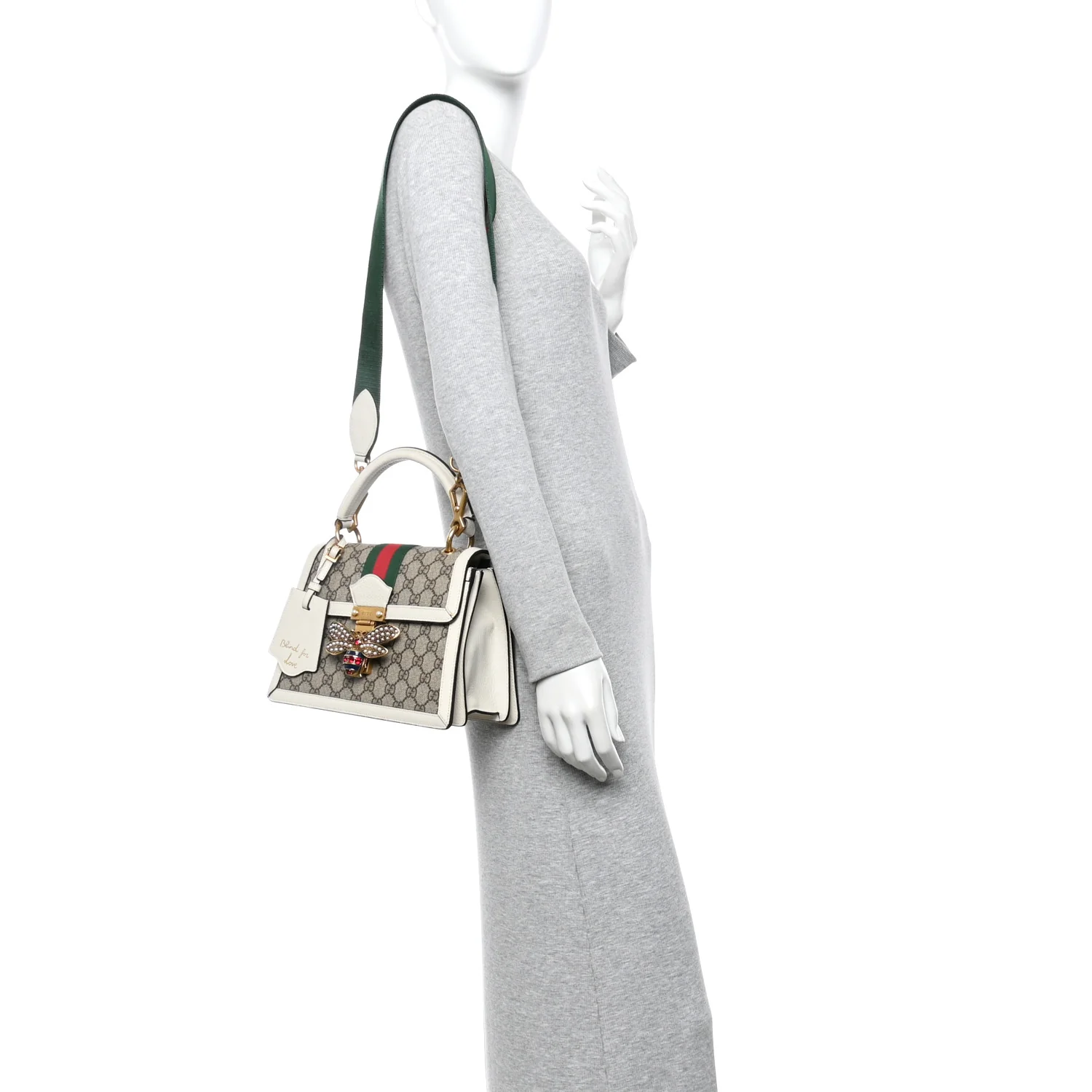 GG Supreme Monogram Small Queen Margaret Top Handle Bag White - Image 2