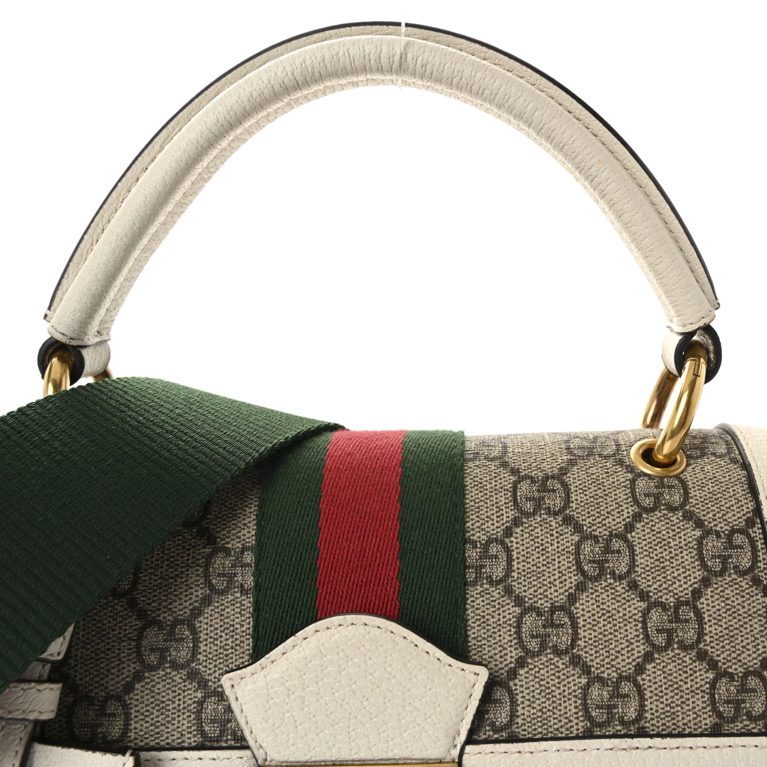 GG Supreme Monogram Small Queen Margaret Top Handle Bag White - Image 8