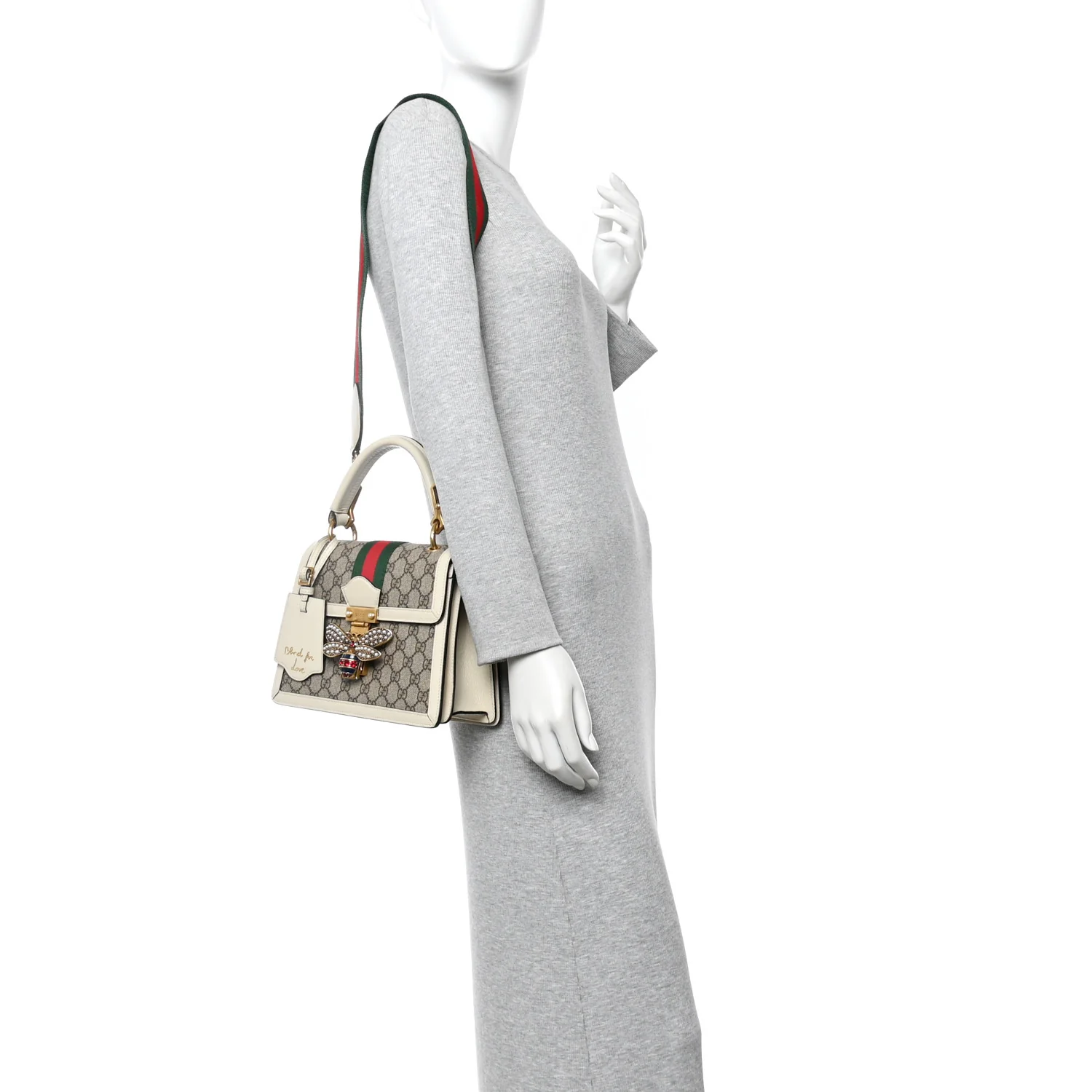 GG Supreme Monogram Small Queen Margaret Top Handle Bag White - Image 2