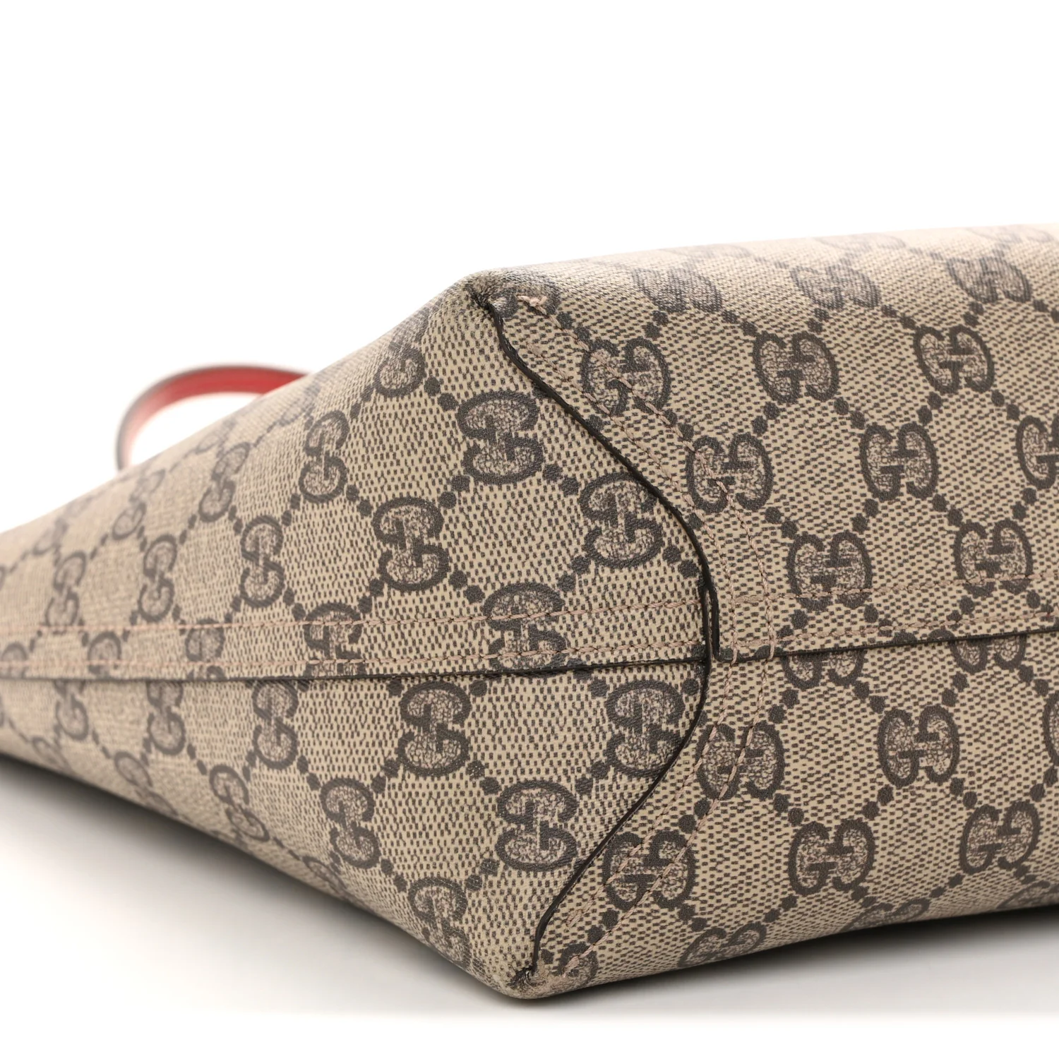 GG Supreme Monogram Small Reversible Tote Beige Red - Image 13