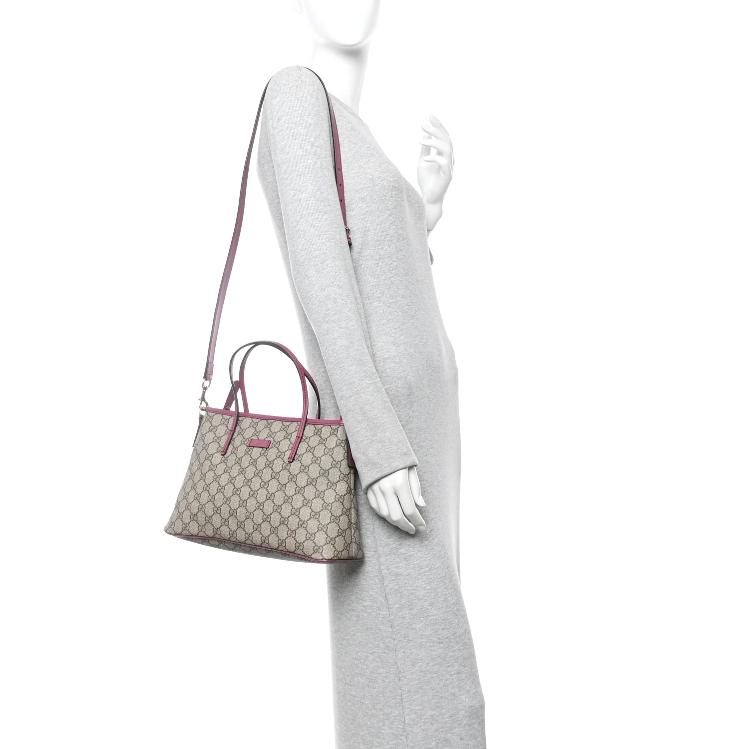 GG Supreme Monogram Small Zippered Tote Beige New Rosette - Image 2