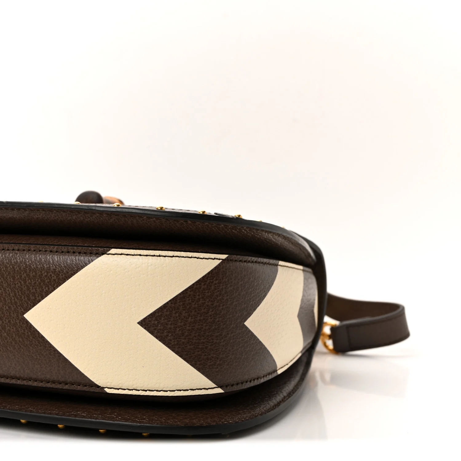 GG Supreme Monogram Studded Calfskin 100 Centennial Geometric Medium Bamboo 1947 Top Handle Bag Beige Ebony Multicolor - Image 9