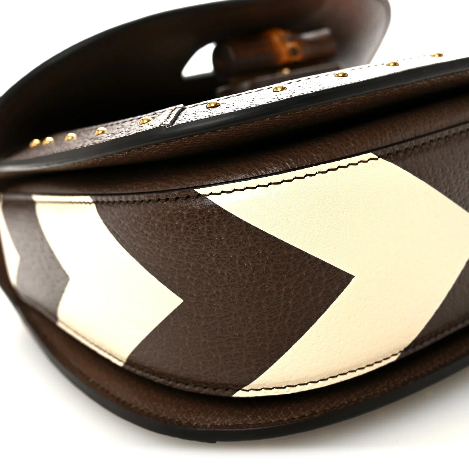 GG Supreme Monogram Studded Calfskin 100 Centennial Geometric Medium Bamboo 1947 Top Handle Bag  Beige Ebony Multicolor - Image 9