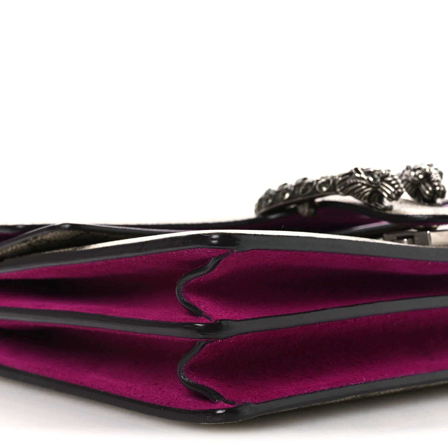 GG Supreme Monogram Suede Crystal Small Dionysus Shoulder Bag Beige Ebony Bright Purple - Image 10