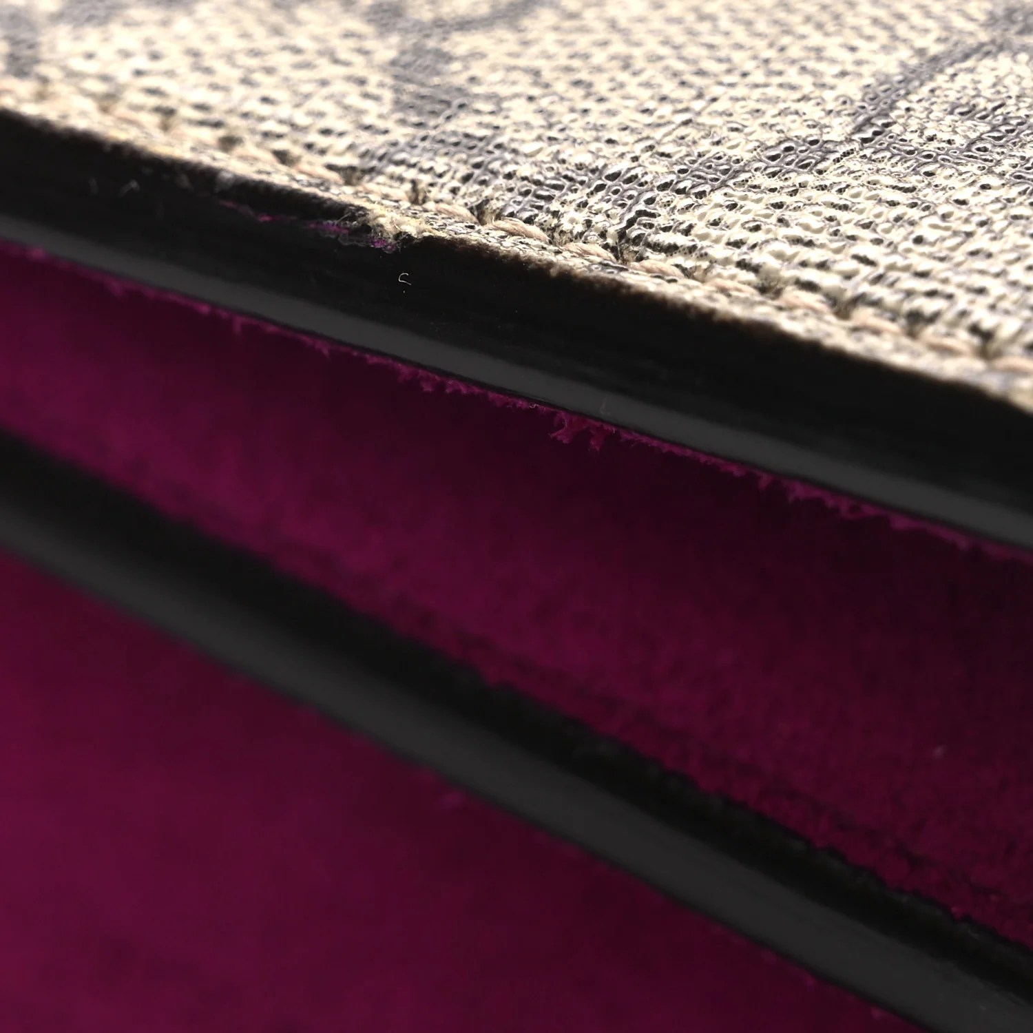 GG Supreme Monogram Suede Crystal Small Dionysus Shoulder Bag Beige Ebony Bright Purple - Image 12