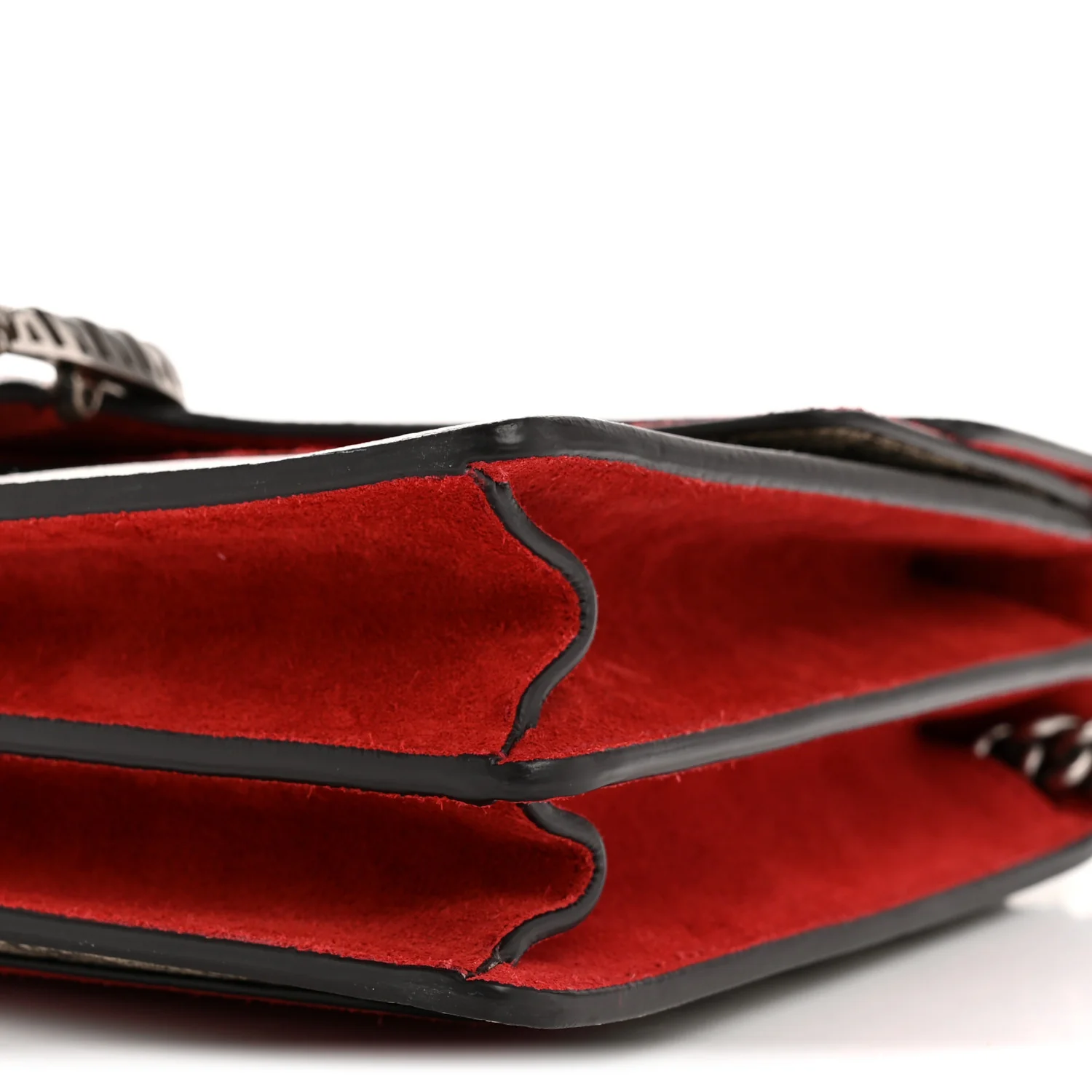 GG Supreme Monogram Suede Cudu Medium Dionysus Shoulder Bag Beige Ebony Vulcanic Red - Image 10