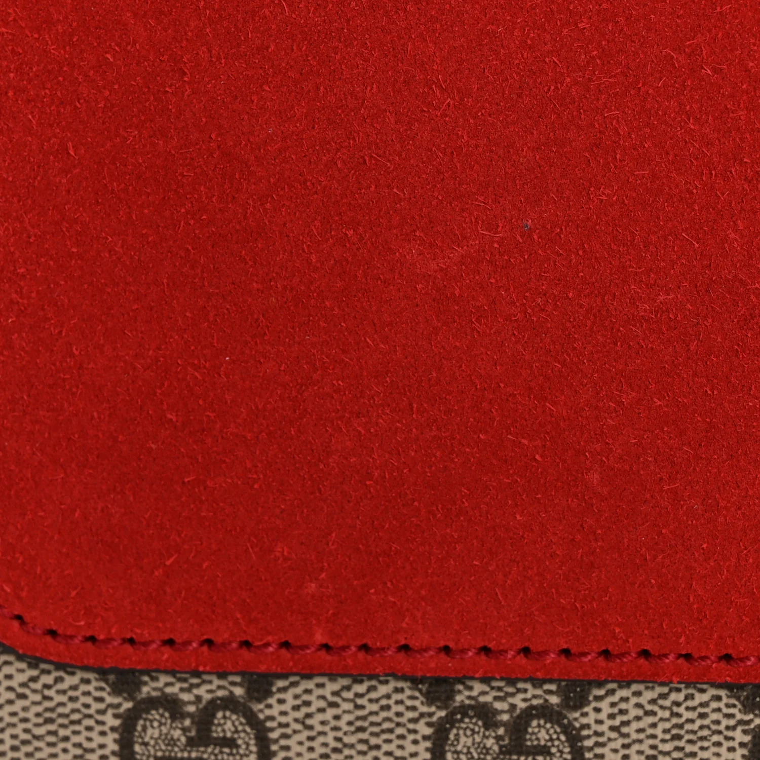 GG Supreme Monogram Suede Cudu Medium Dionysus Shoulder Bag Beige Ebony Vulcanic Red - Image 13