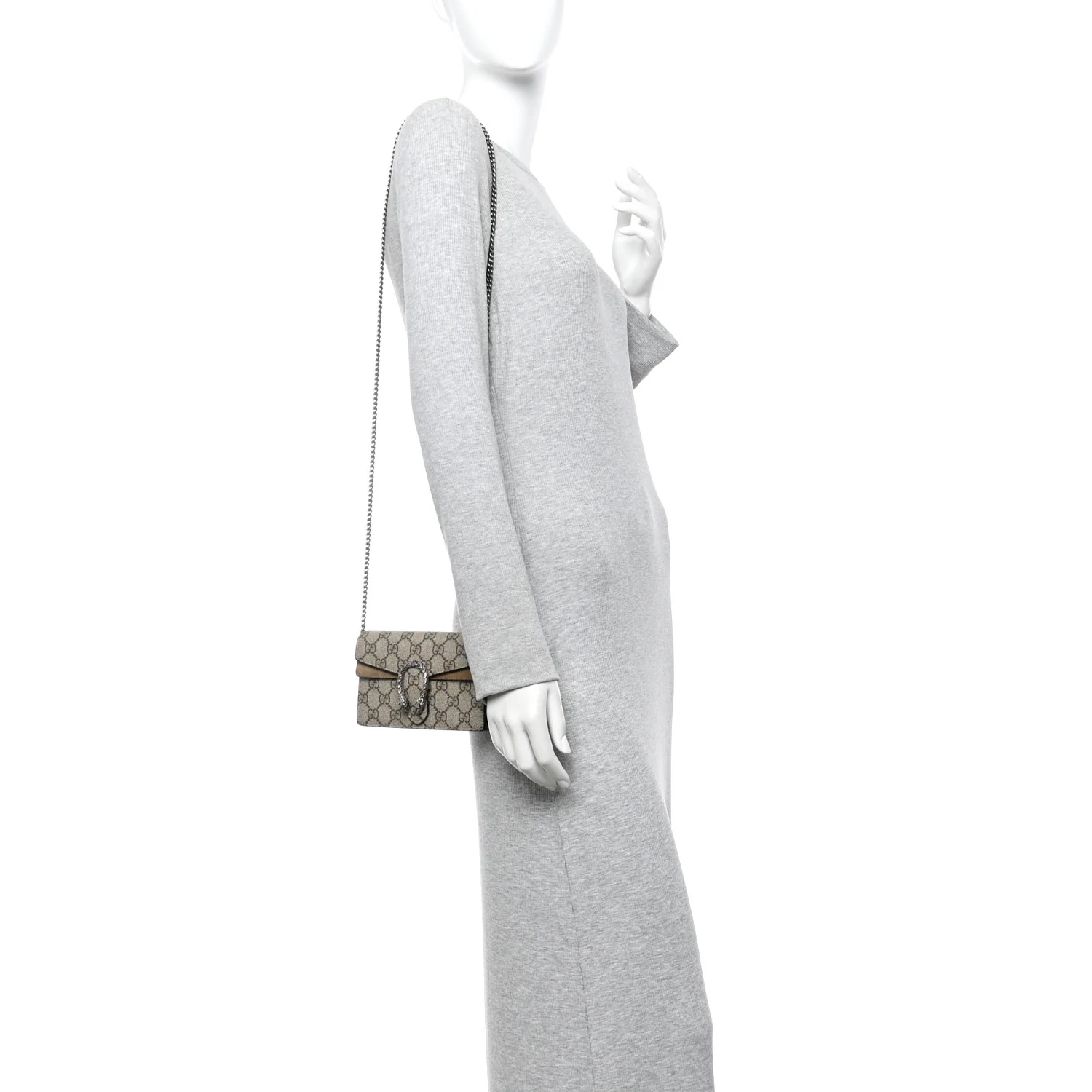 GG Supreme Monogram Super Mini Dionysus Shoulder Bag Taupe - Image 2