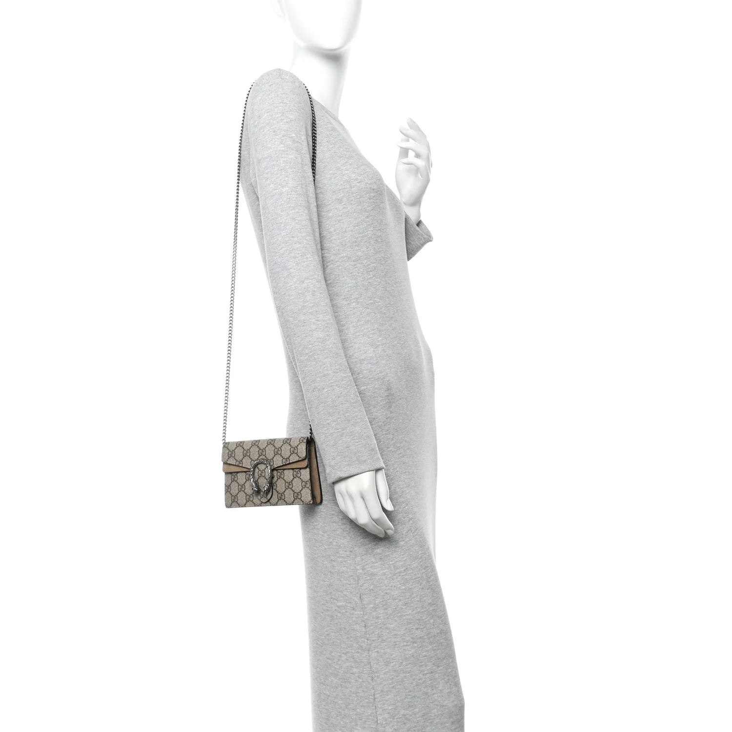 GG Supreme Monogram Super Mini Dionysus Shoulder Bag Taupe - Image 2