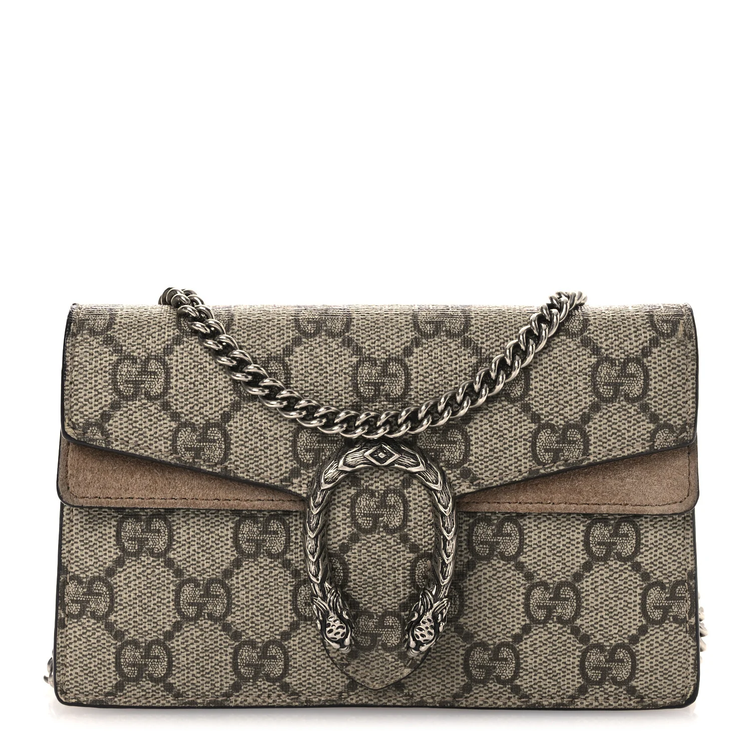 GG Supreme Monogram Super Mini Dionysus Shoulder Bag Taupe