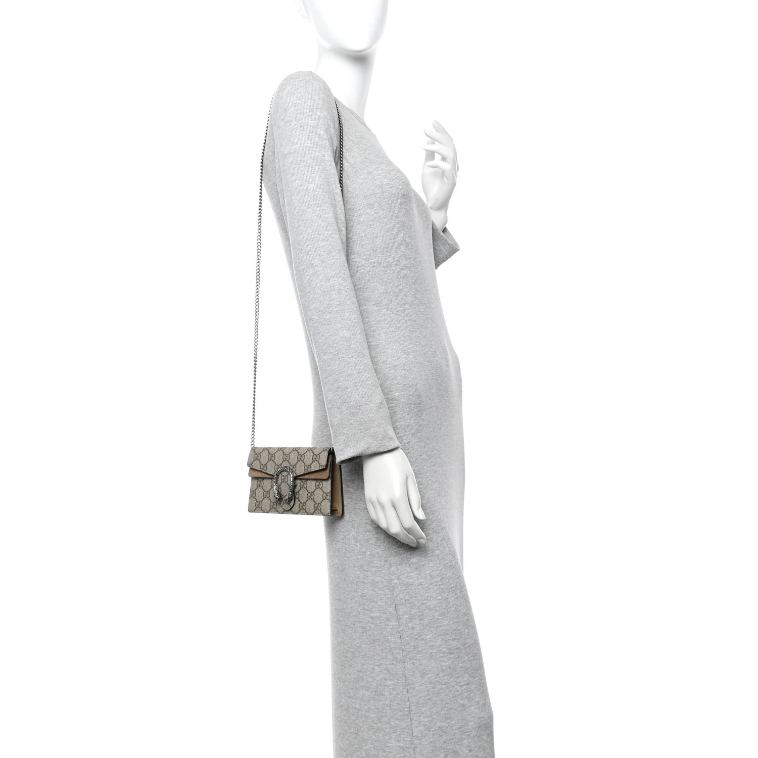 GG Supreme Monogram Super Mini Dionysus Shoulder Bag Taupe - Image 4