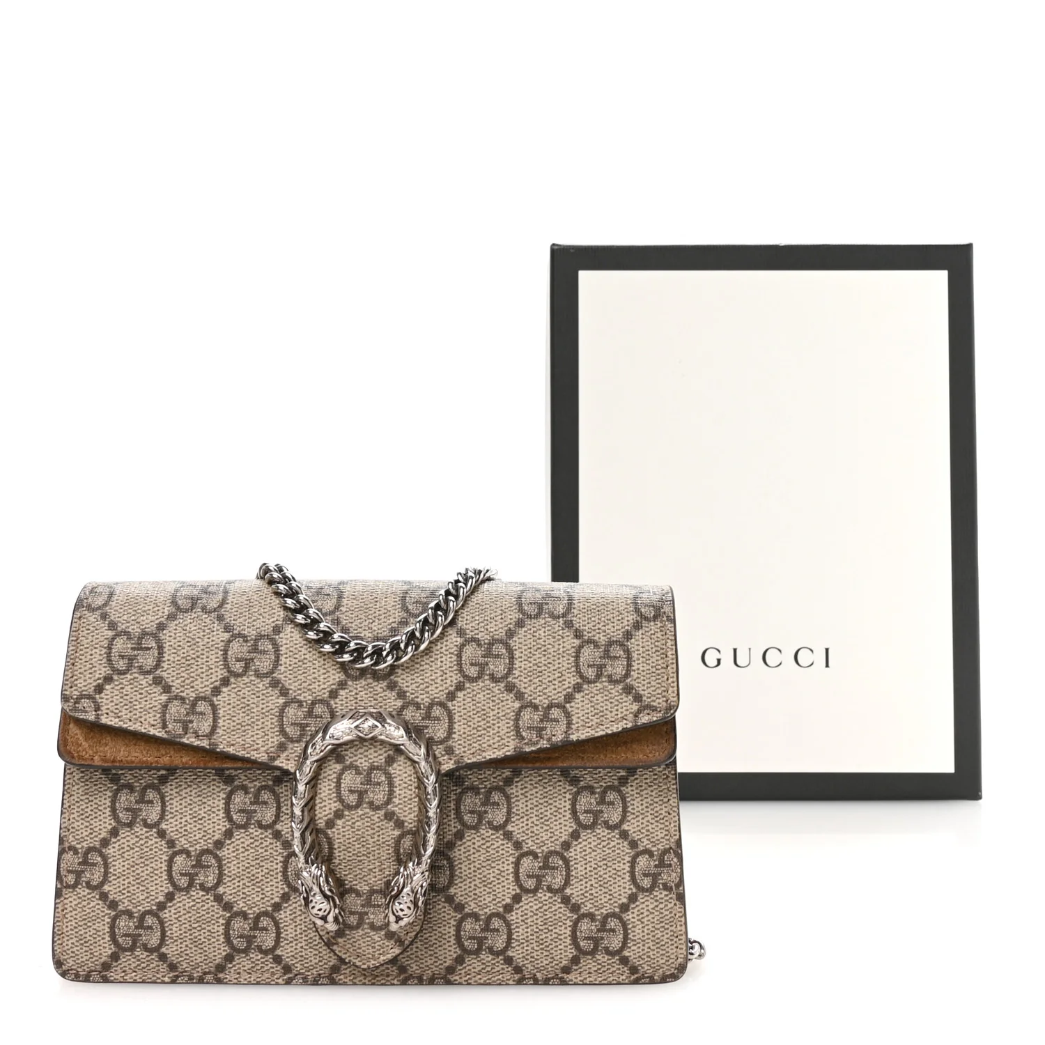 GG Supreme Monogram Super Mini Dionysus Shoulder Bag Taupe - Image 19