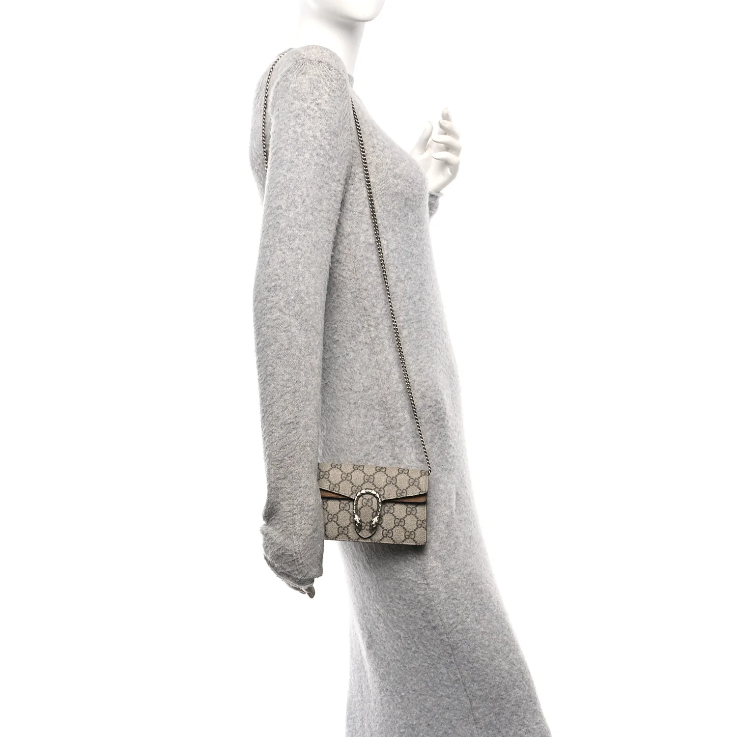 GG Supreme Monogram Super Mini Dionysus Shoulder Bag Taupe - Image 3