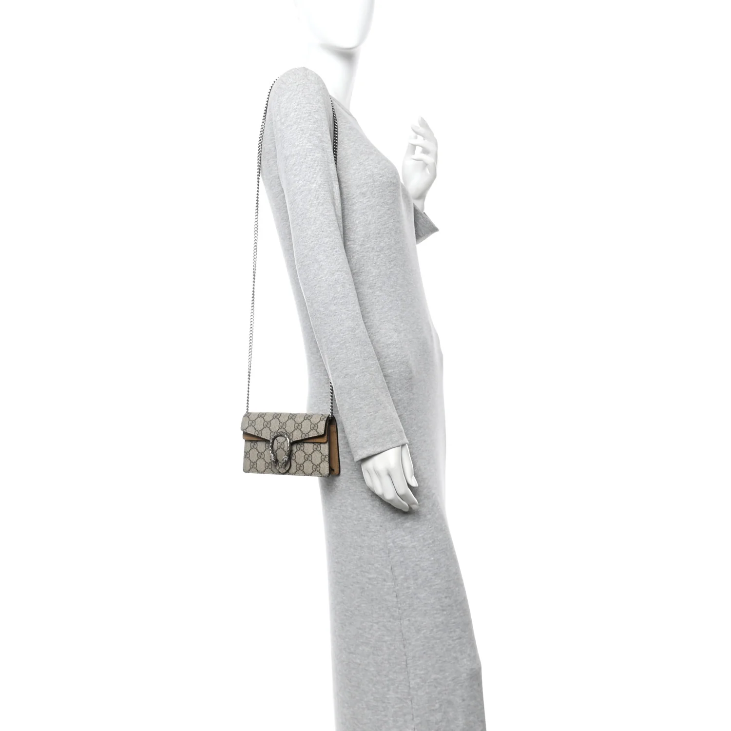 GG Supreme Monogram Super Mini Dionysus Shoulder Bag Taupe - Image 2
