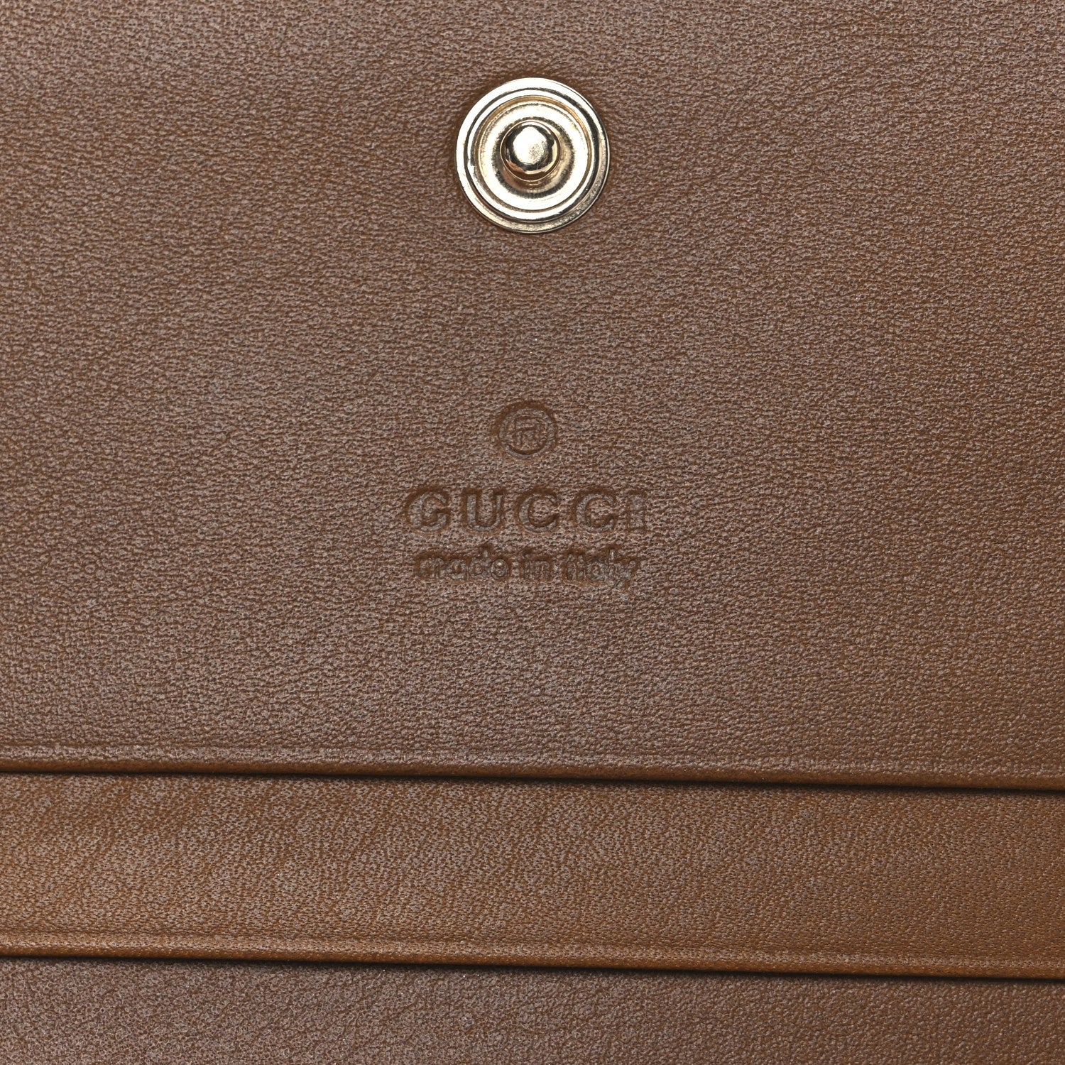 GG Supreme Monogram Textured Calfskin Emblem Mini Wallet Beige Dark Brown - Image 6