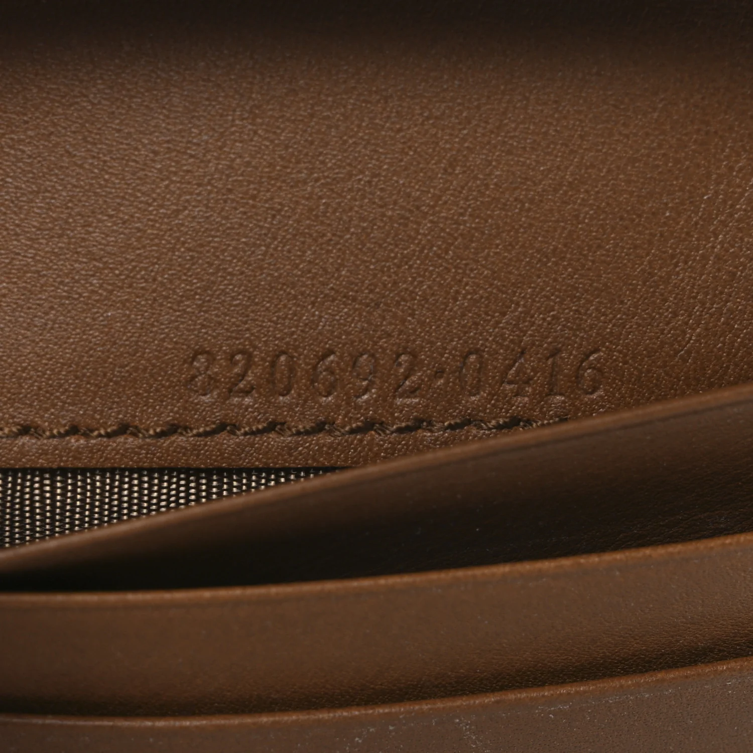 GG Supreme Monogram Textured Calfskin Emblem Mini Wallet Beige Dark Brown - Image 7