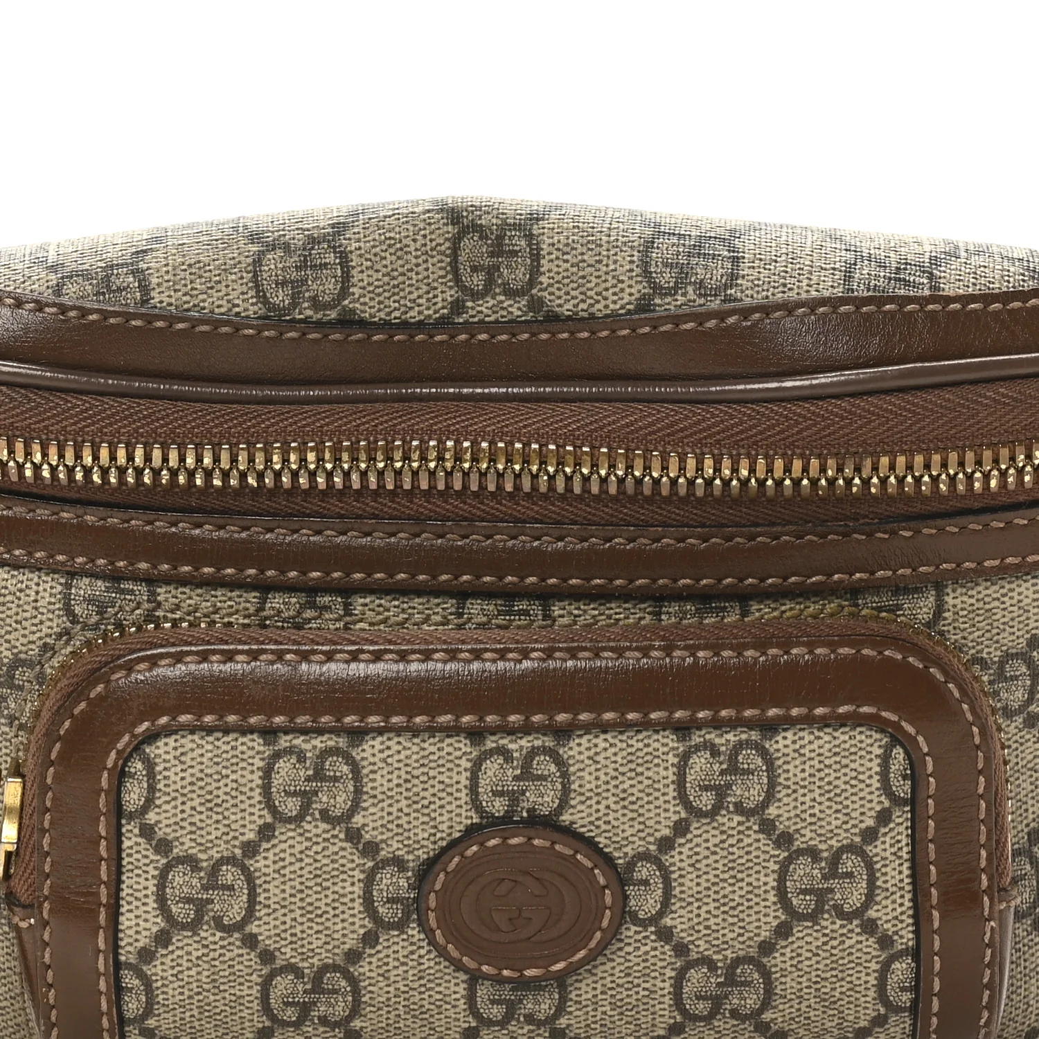 GG Supreme Monogram Textured Calfskin Retro Interlocking G Belt Bag Beige Ebony Brown Sugar - Image 8