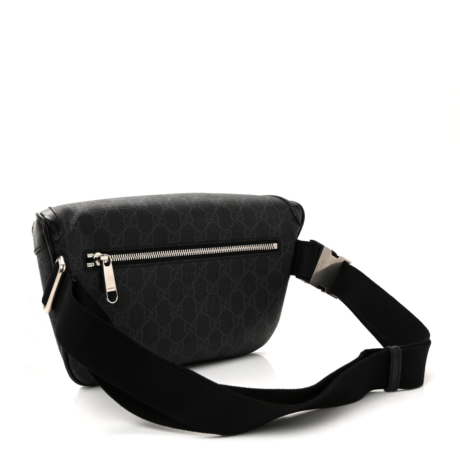 GG Supreme Monogram Textured Calfskin Retro Interlocking G Belt Bag Black - Image 3