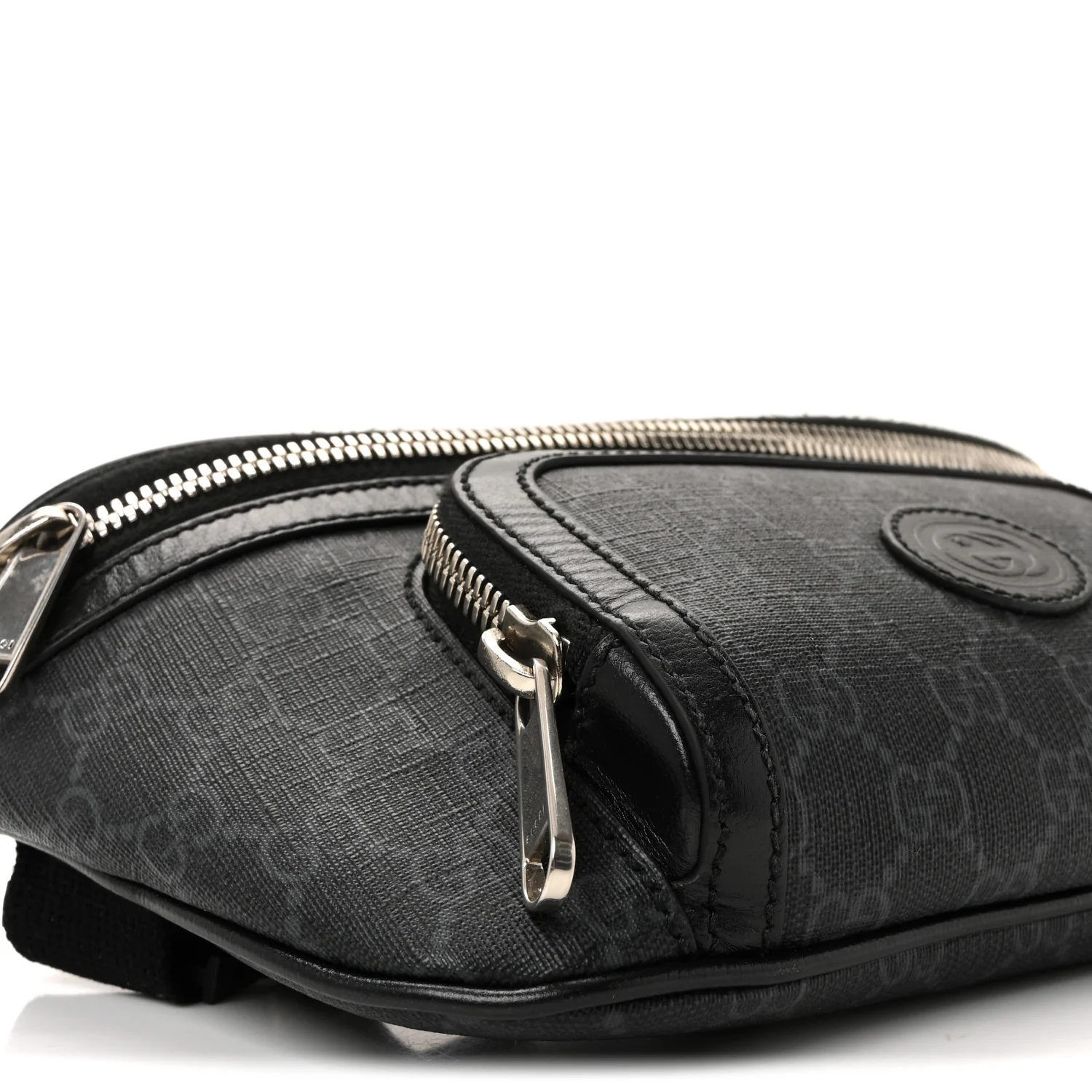 GG Supreme Monogram Textured Calfskin Retro Interlocking G Belt Bag Black - Image 8