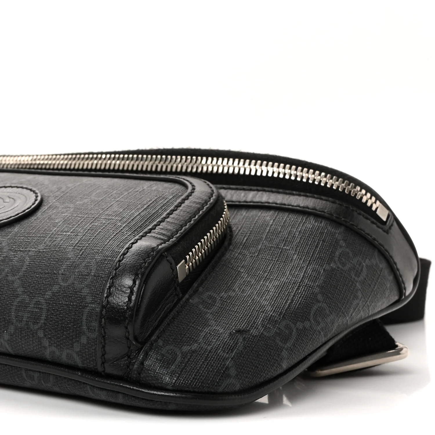 GG Supreme Monogram Textured Calfskin Retro Interlocking G Belt Bag Black - Image 9