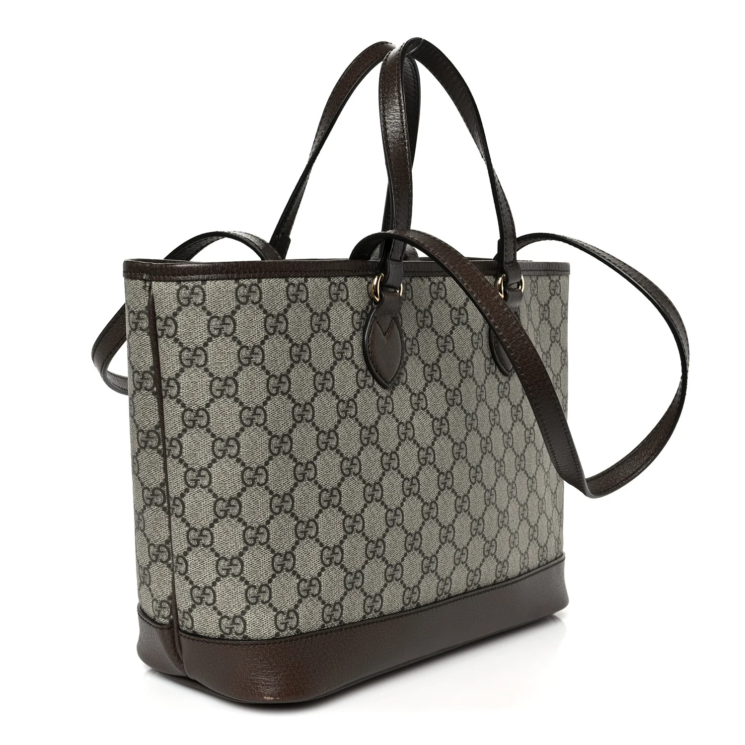 GG Supreme Monogram Textured Calfskin Small Ophidia Shoulder Tote Bag Beige Ebony New Acero - Image 3
