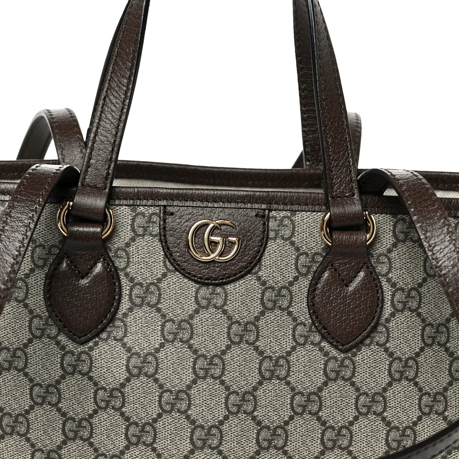 GG Supreme Monogram Textured Calfskin Small Ophidia Shoulder Tote Bag Beige Ebony New Acero - Image 9