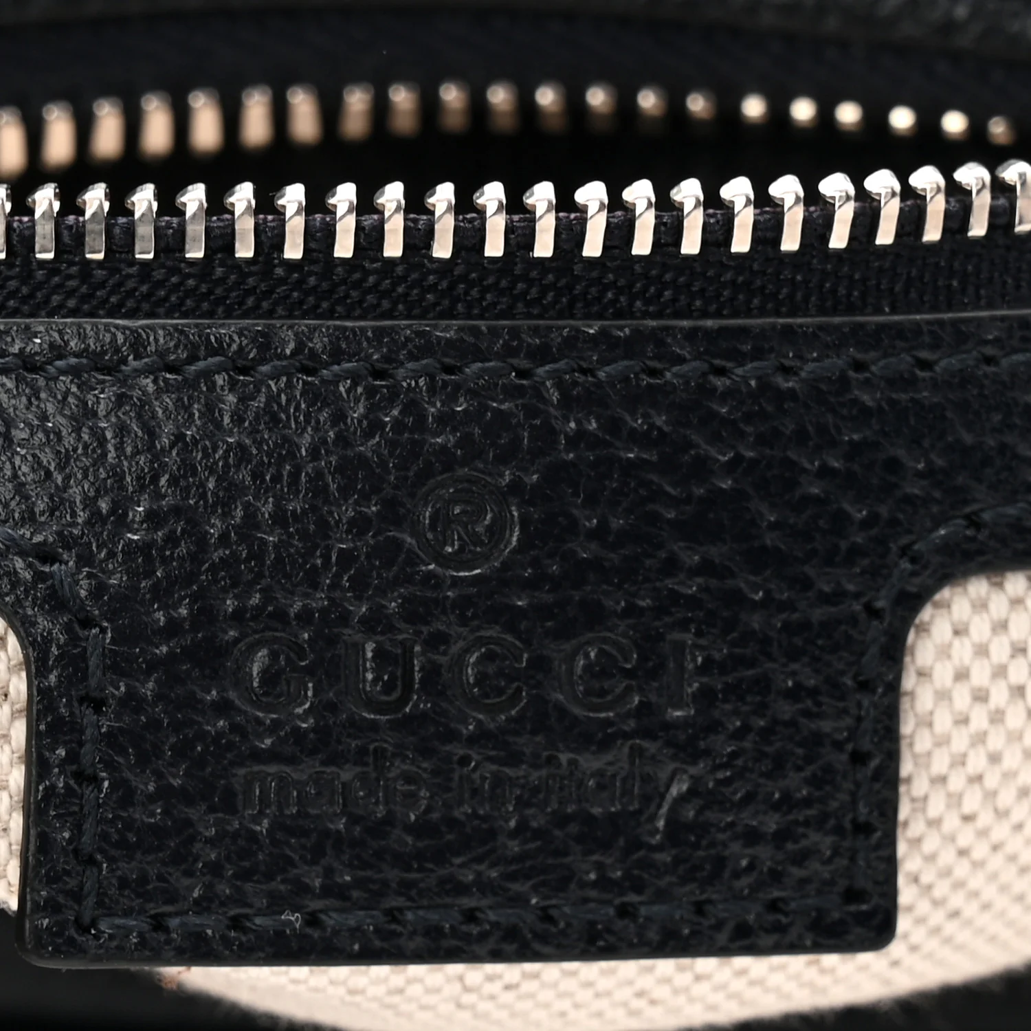 GG Supreme Monogram Textured Calfskin Web Large Attache Shoulder Bag Beige Blue - Image 6