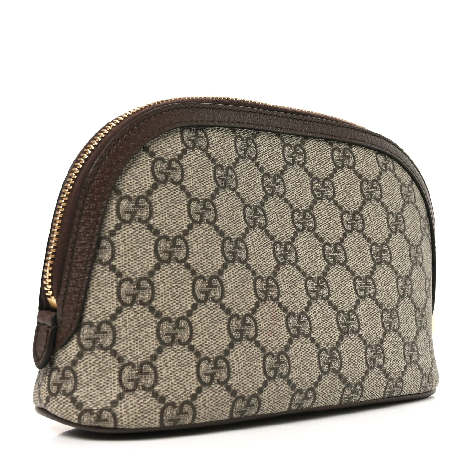 GG Supreme Monogram Textured Calfskin Web Large Ophidia Cosmetic Case Beige Ebony New Acero - Image 3