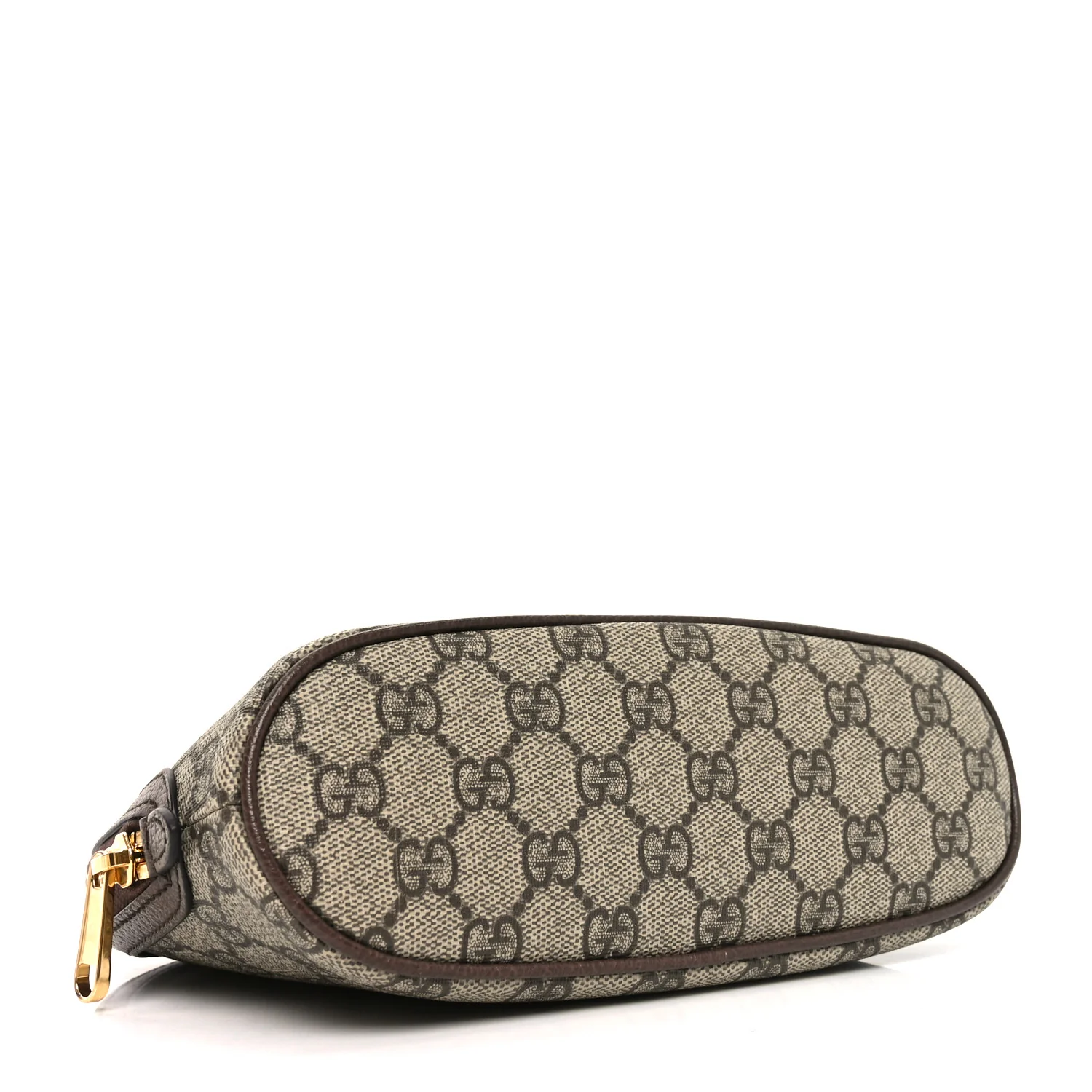 GG Supreme Monogram Textured Calfskin Web Large Ophidia Cosmetic Case Beige Ebony New Acero - Image 4