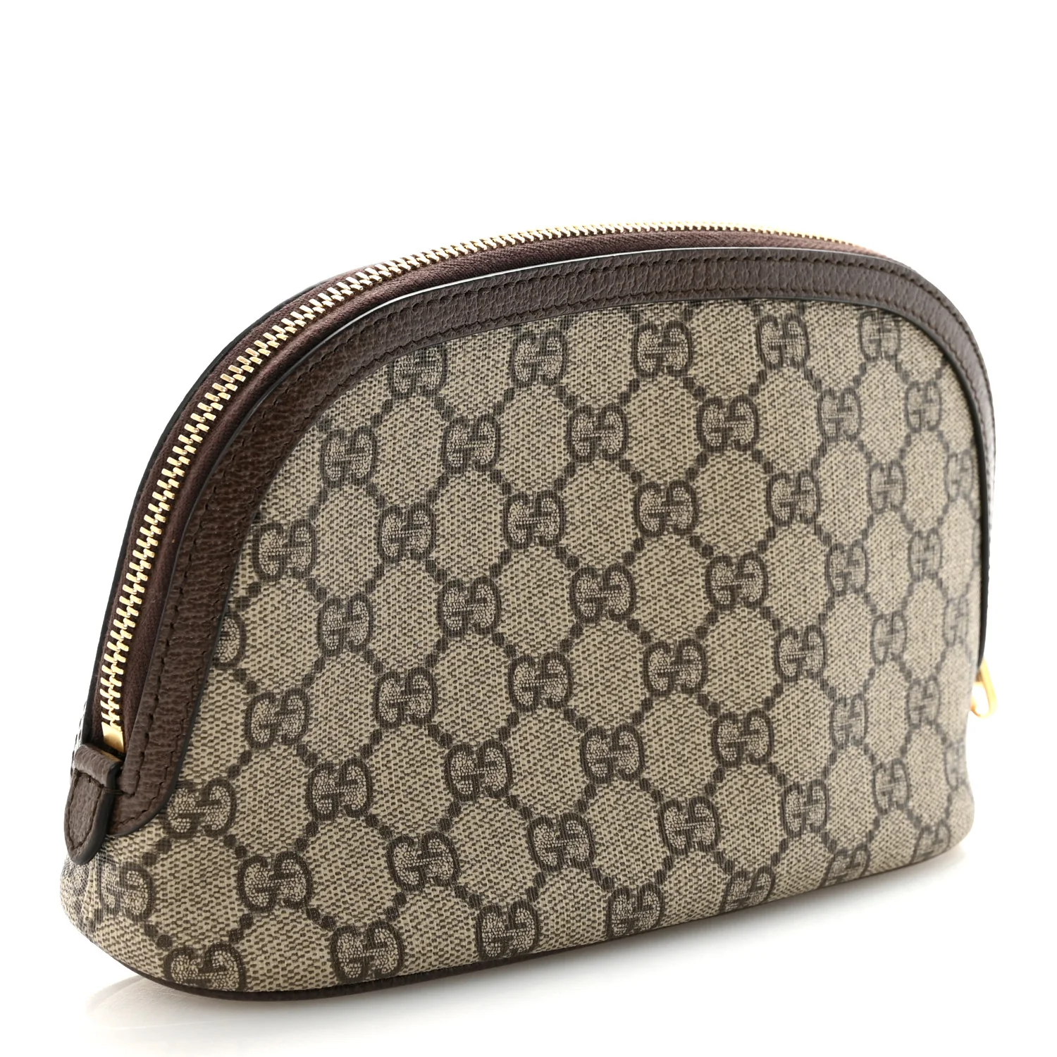 GG Supreme Monogram Textured Calfskin Web Large Ophidia Cosmetic Case Beige Ebony New Acero - Image 3